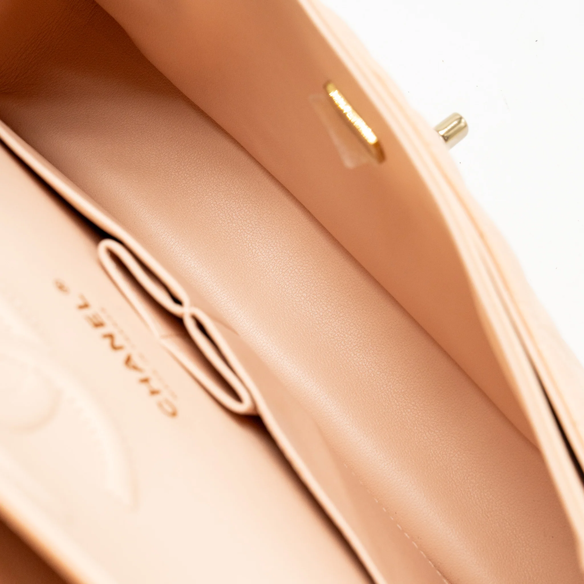 Chanel Medium Classic Double Flap Bag Caviar Light Beige LGHW (Microchip) - Image 16