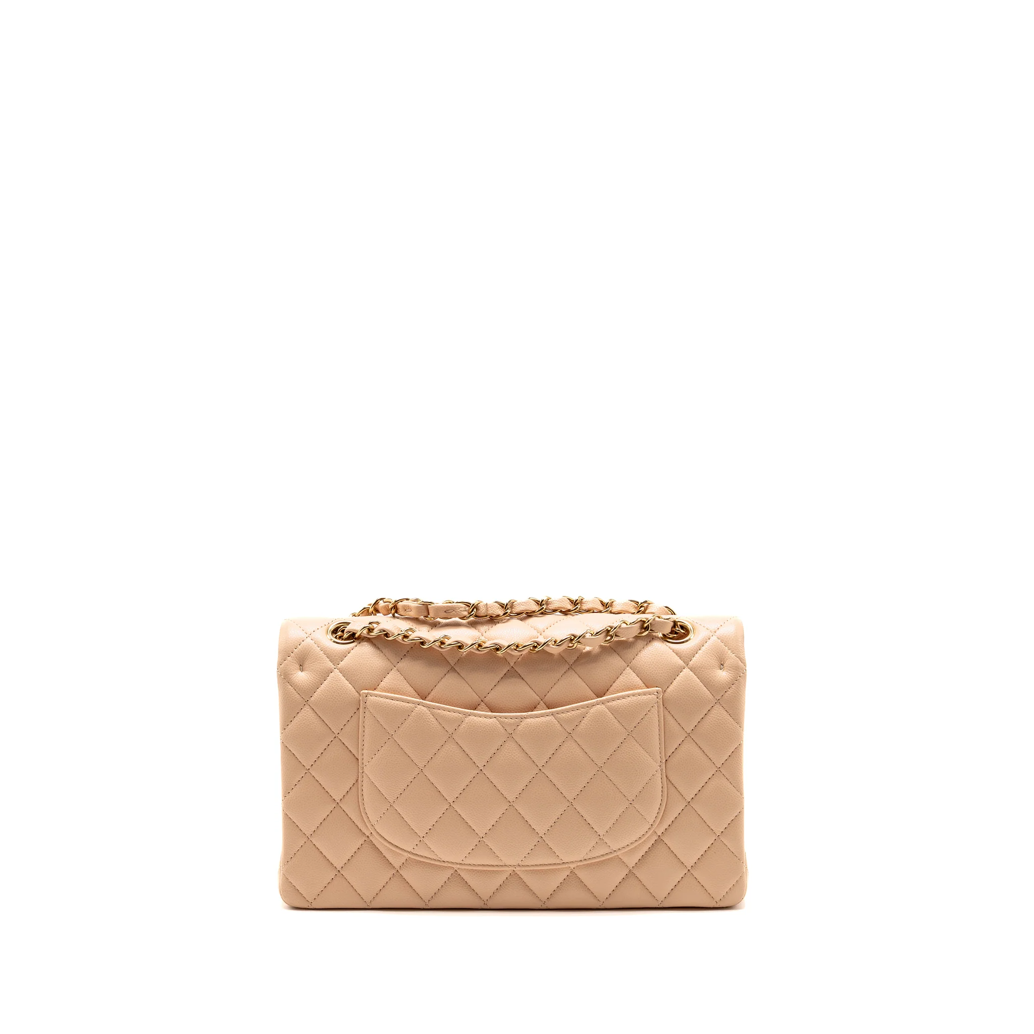 Chanel Medium Classic Double Flap Bag Caviar Light Beige LGHW (Microchip) - Image 2