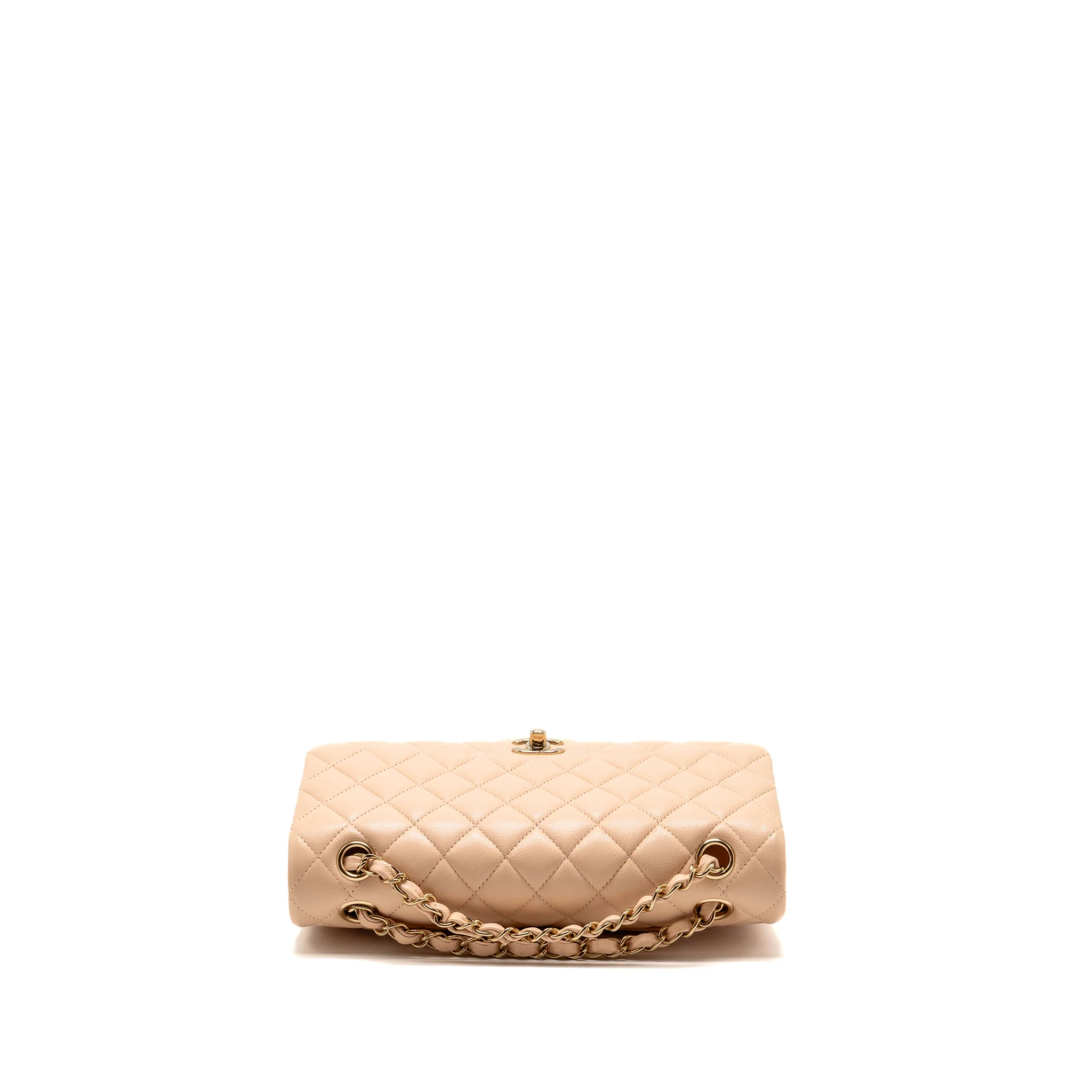 Chanel Medium Classic Double Flap Bag Caviar Light Beige LGHW (Microchip) - Image 5