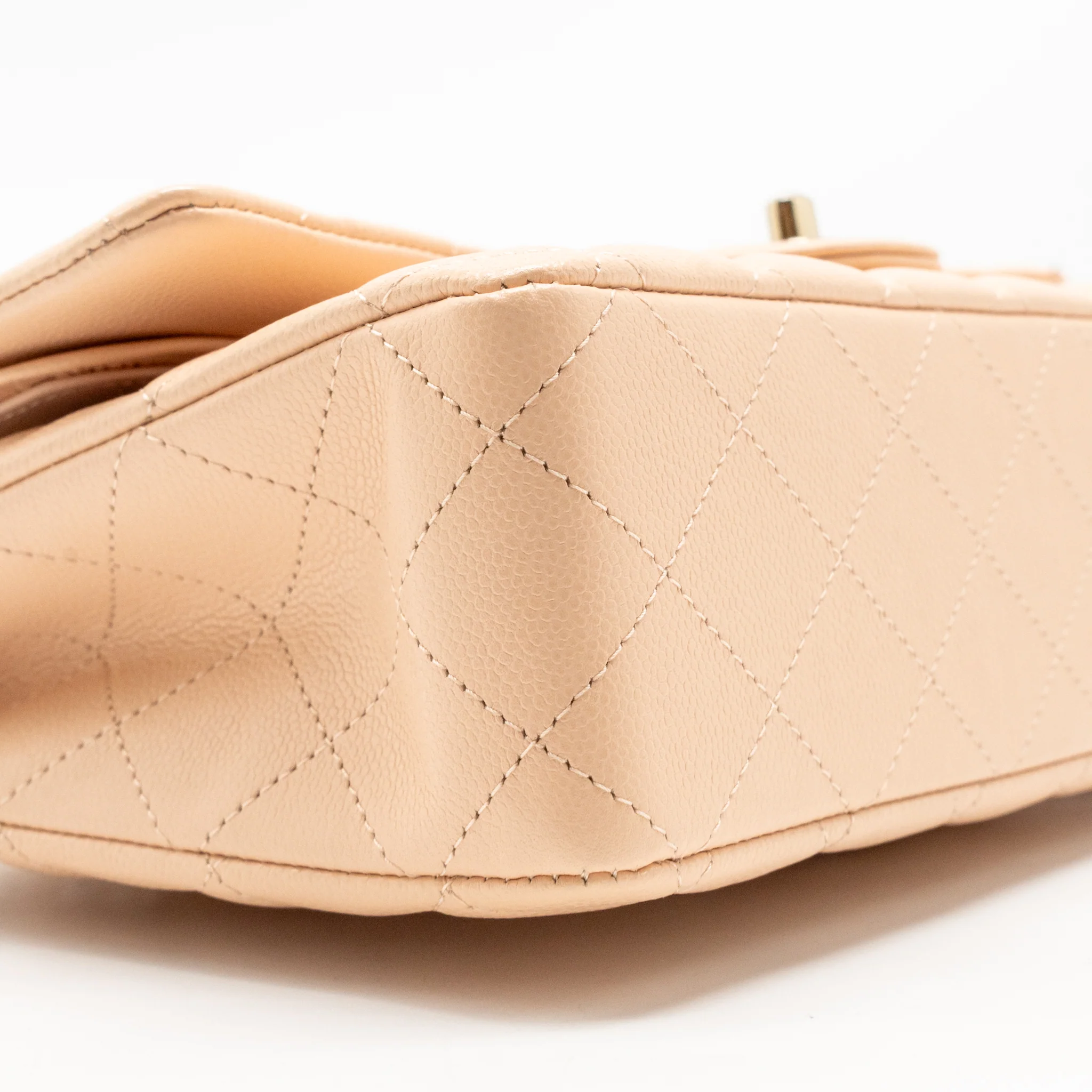 Chanel Medium Classic Double Flap Bag Caviar Light Beige LGHW (Microchip) - Image 7