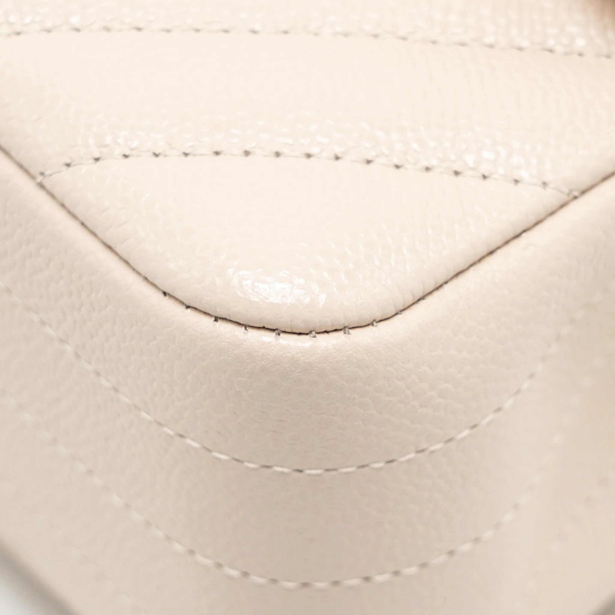 Chanel Medium Classic Double Flap Bag Chevron Caviar Light Beige LGHW - Image 8