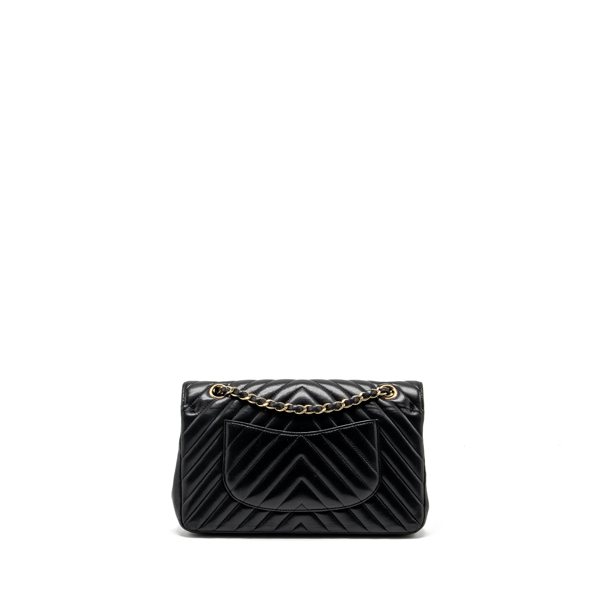 Chanel medium Classic Double Flap Bag Chevron Lambskin Black LGHW - Image 2