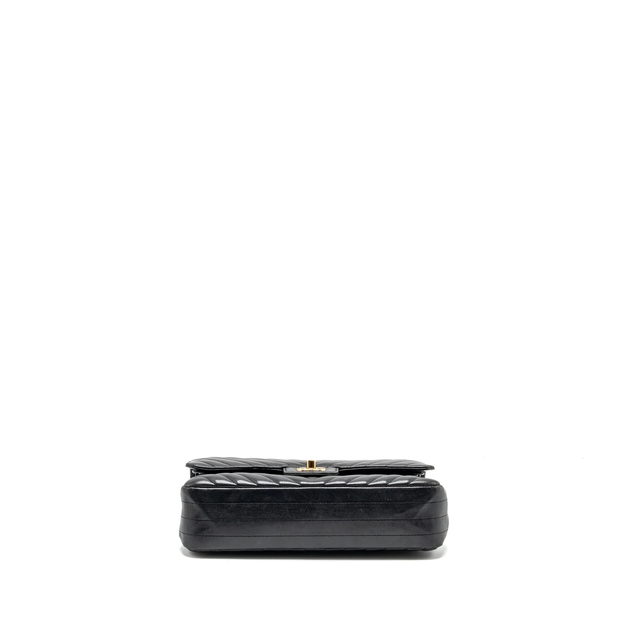 Chanel medium Classic Double Flap Bag Chevron Lambskin Black LGHW - Image 5