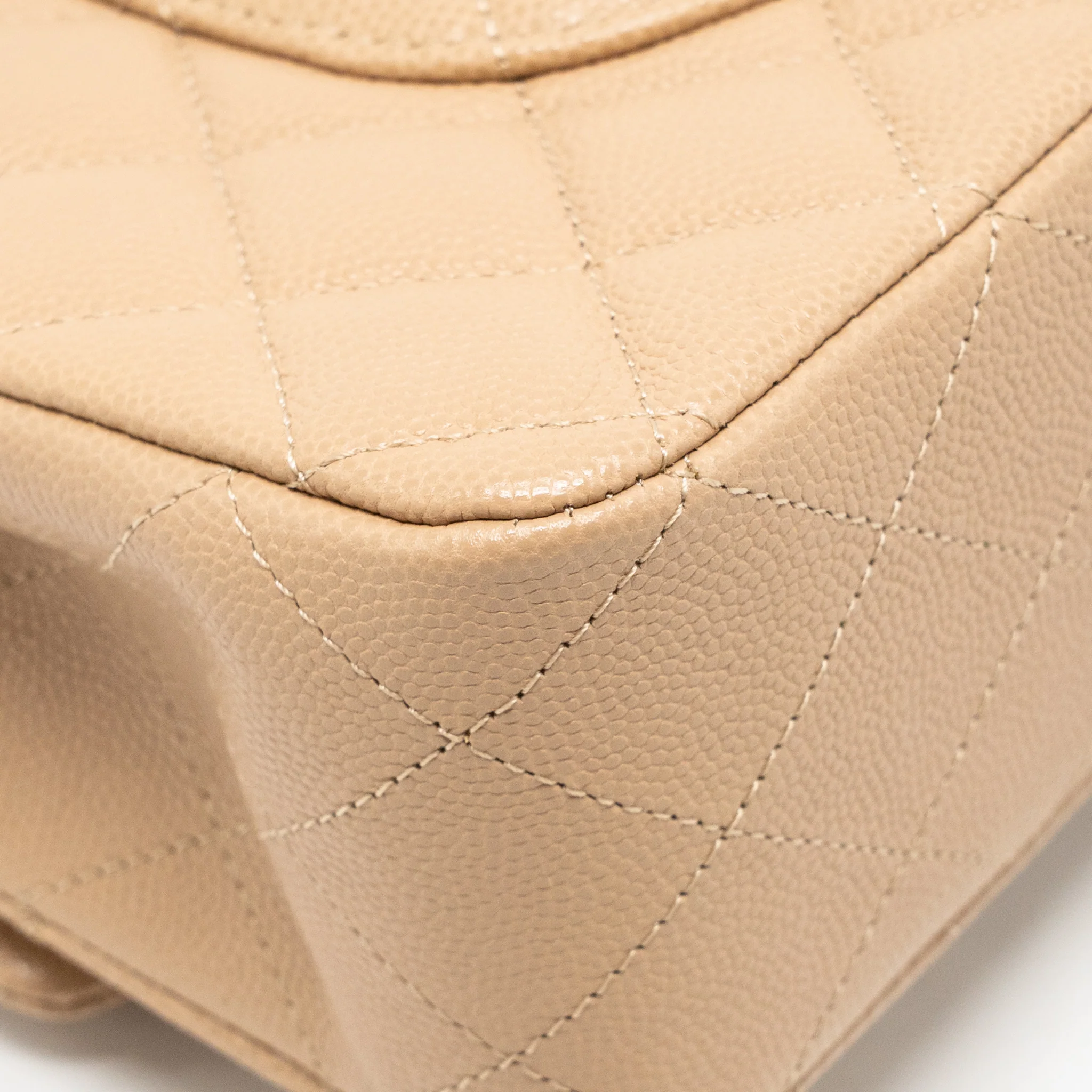 Chanel Medium classic double flap bag Caviar dark beige LGHW - Image 11
