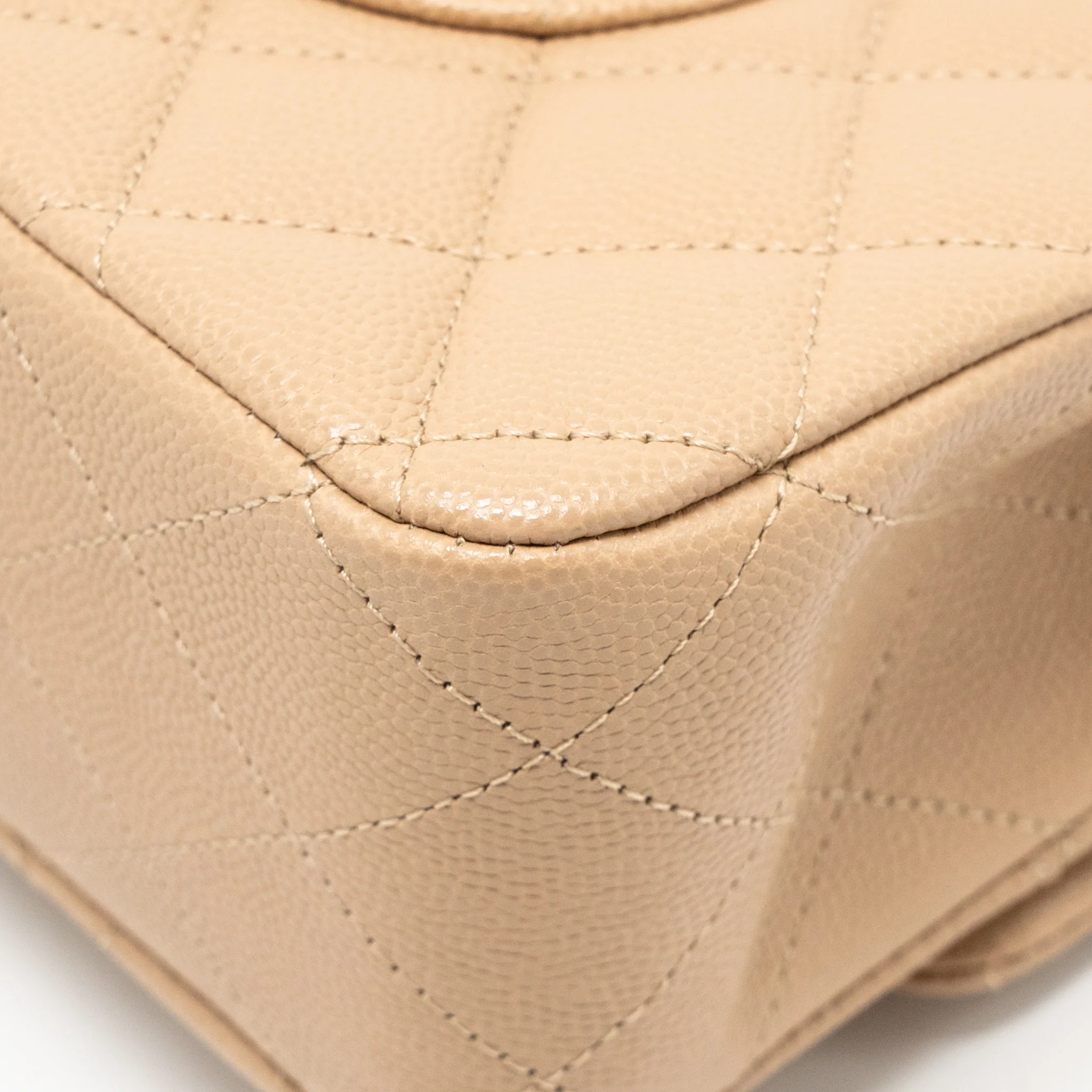 Chanel Medium classic double flap bag Caviar dark beige LGHW - Image 12