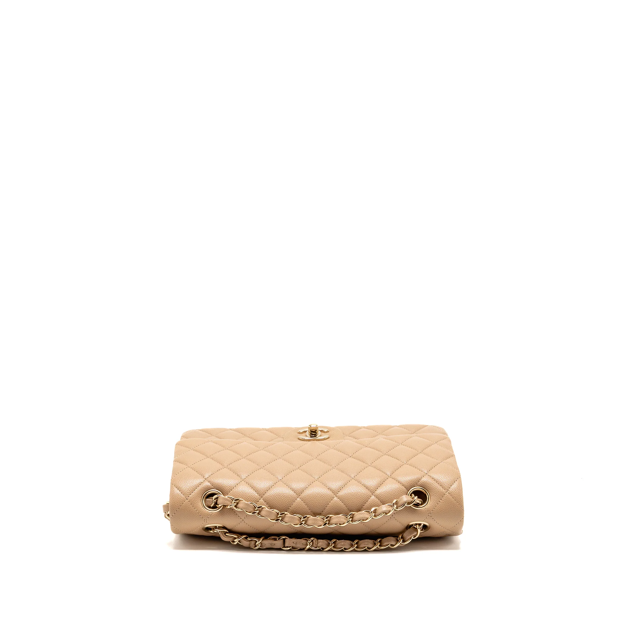 Chanel Medium classic double flap bag Caviar dark beige LGHW - Image 5