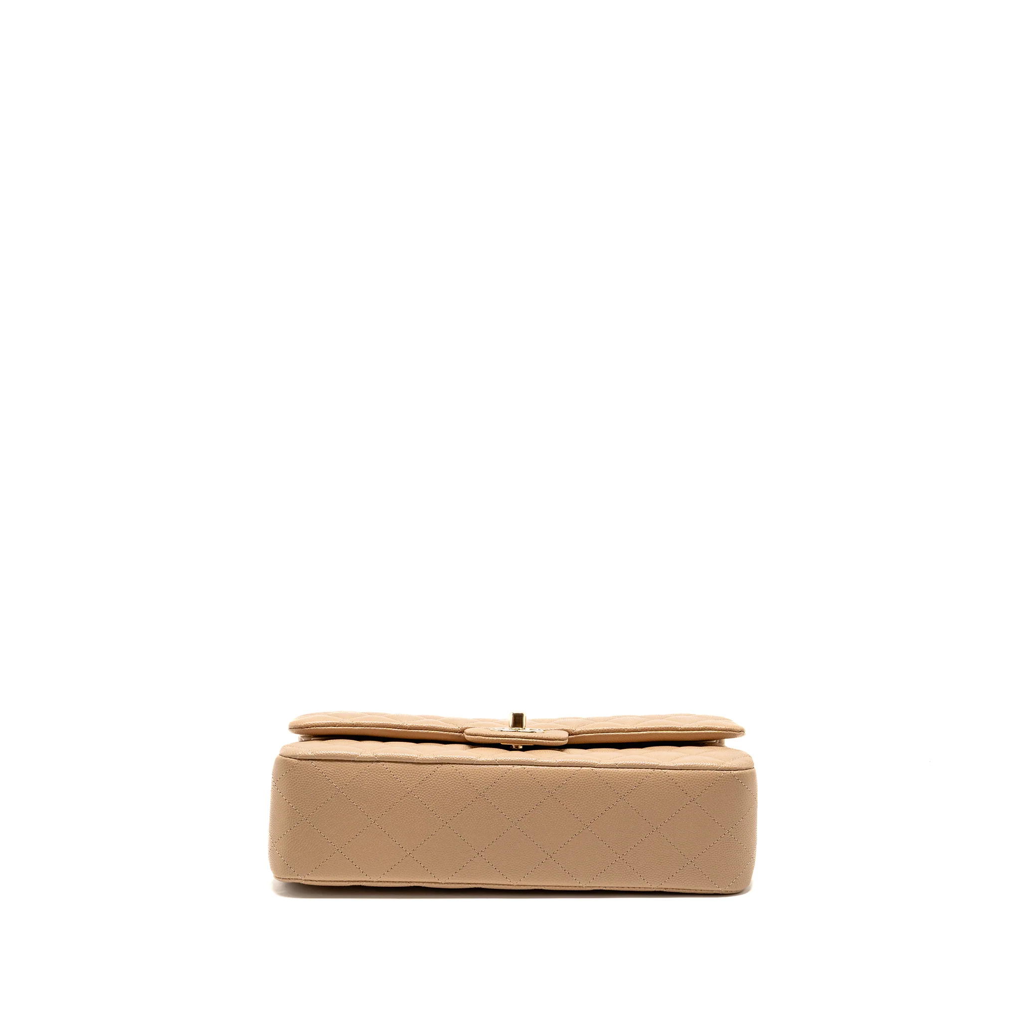 Chanel Medium classic double flap bag Caviar dark beige LGHW - Image 6