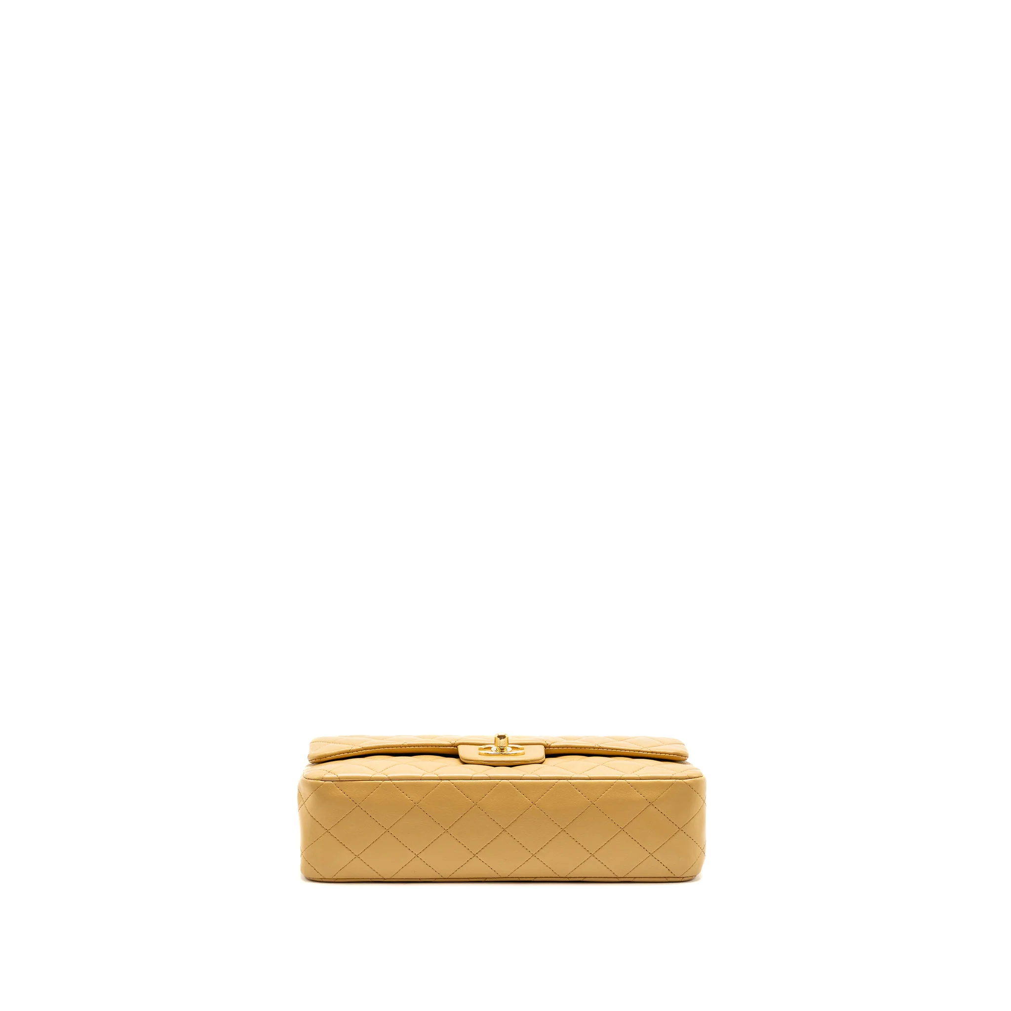 Chanel Medium Classic Double Flap Bag Lambskin Beige GHW - Image 6