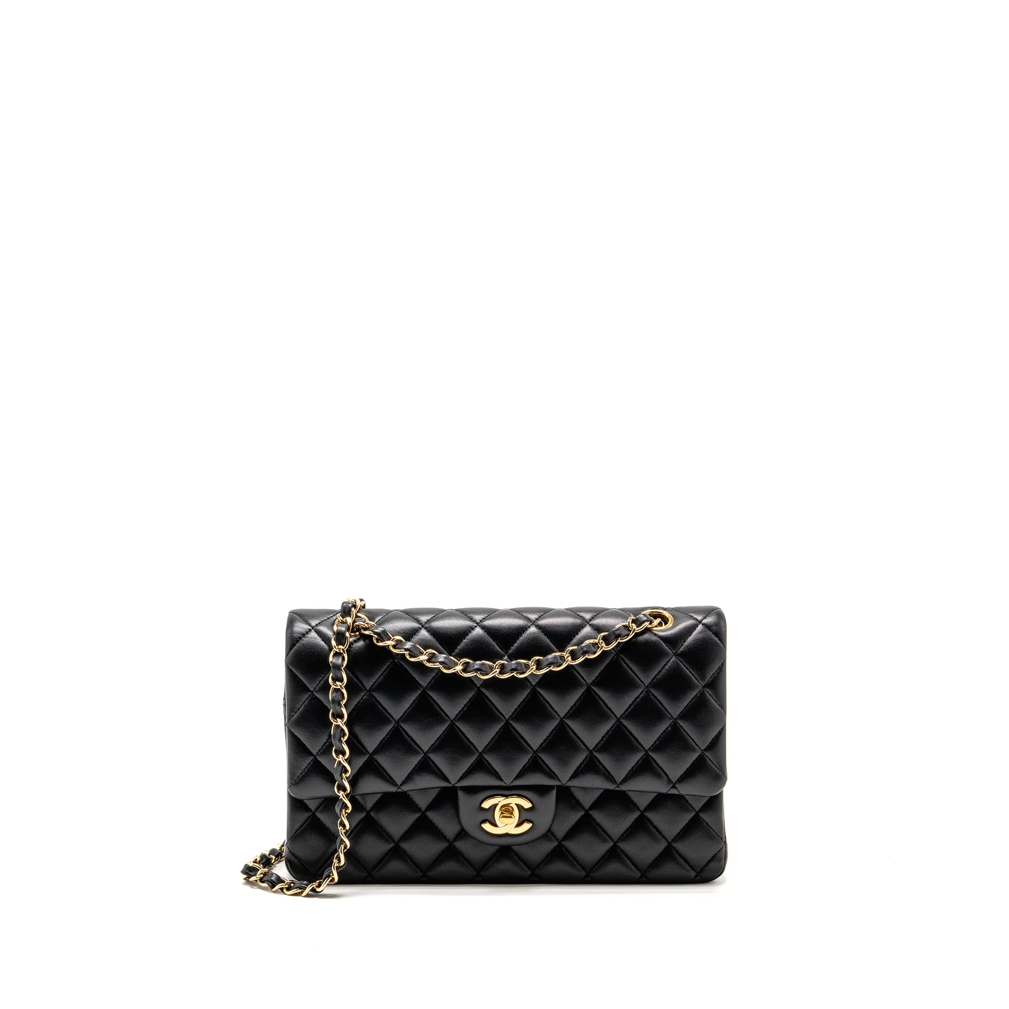 Chanel Medium Classic double Flap Bag Lambskin Black GHW