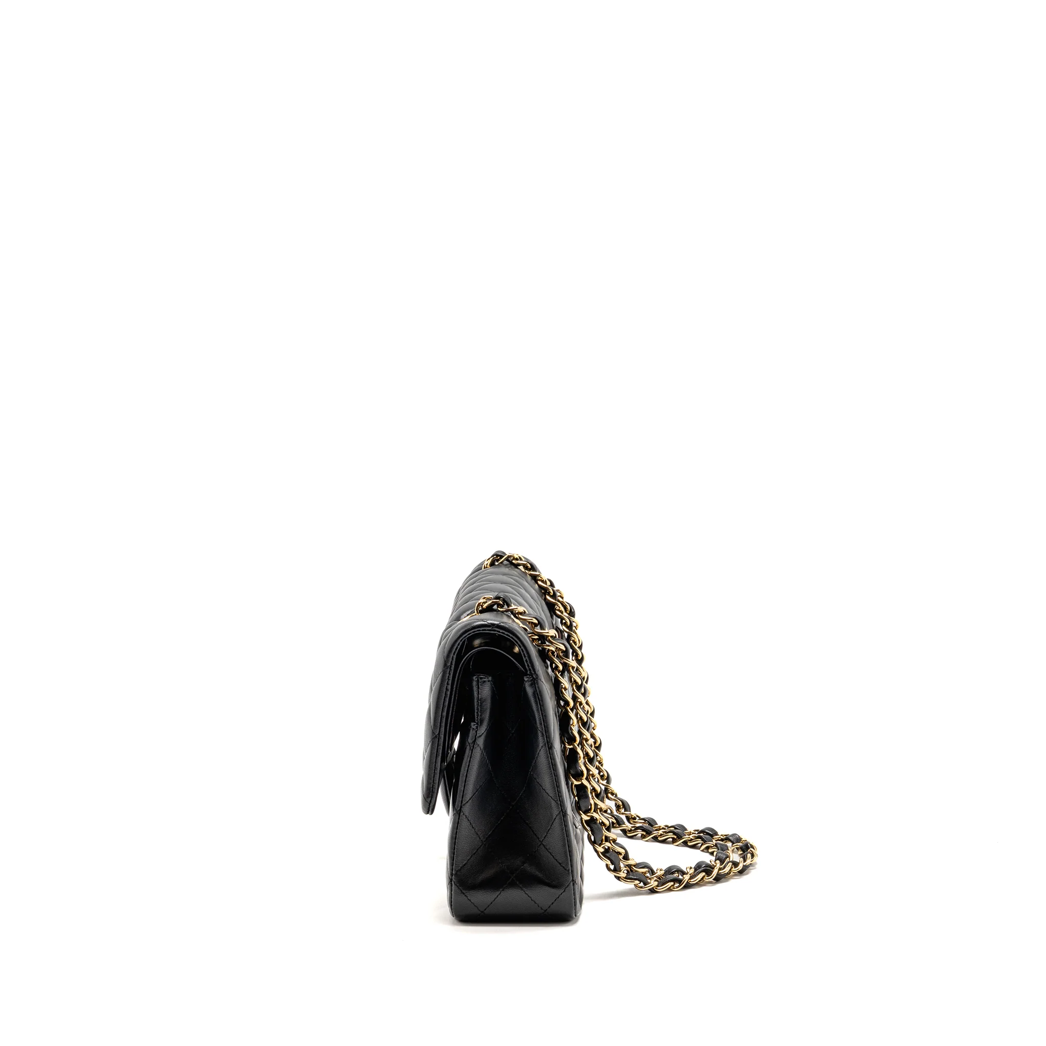 Chanel Medium Classic double Flap Bag Lambskin Black GHW - Image 4