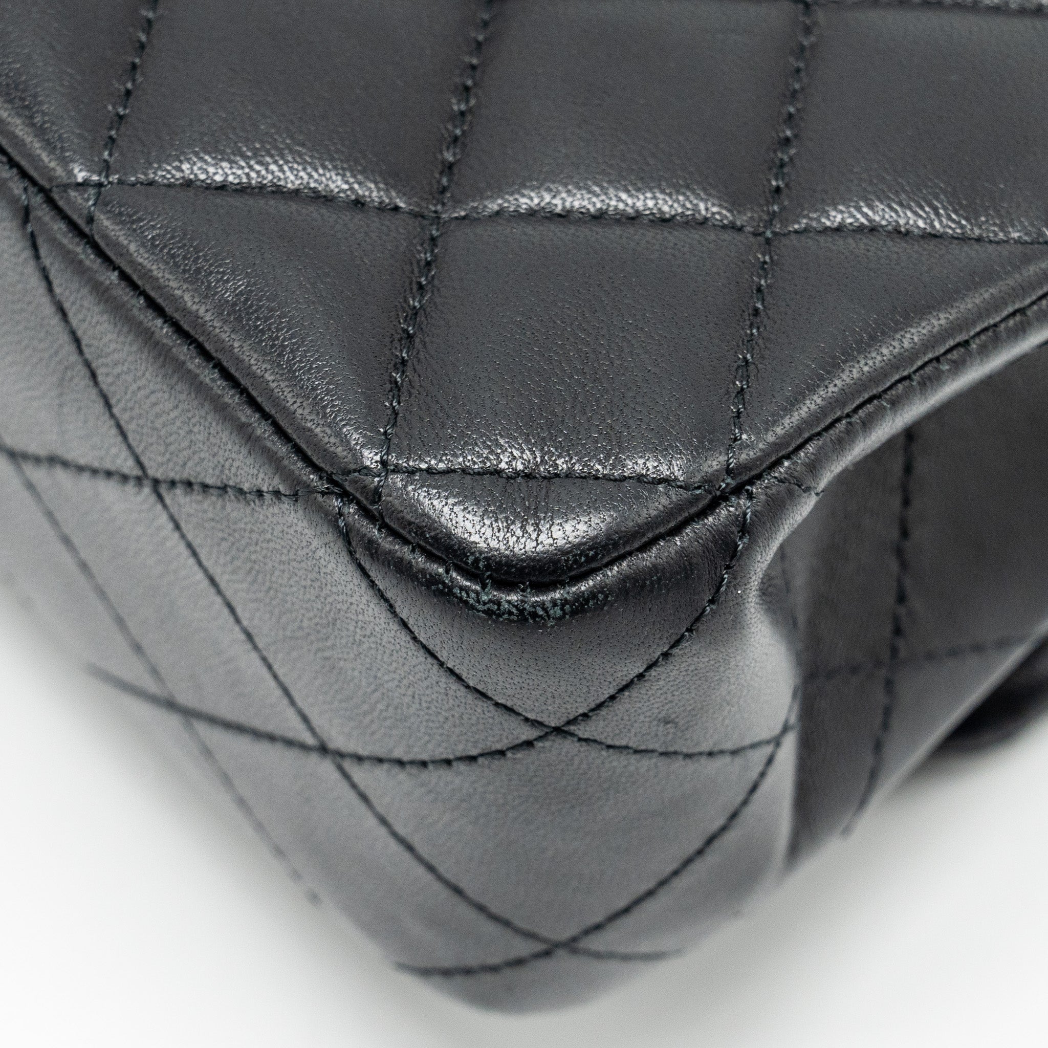Chanel Medium Classic Double Flap Bag Lambskin Black SHW - Image 10