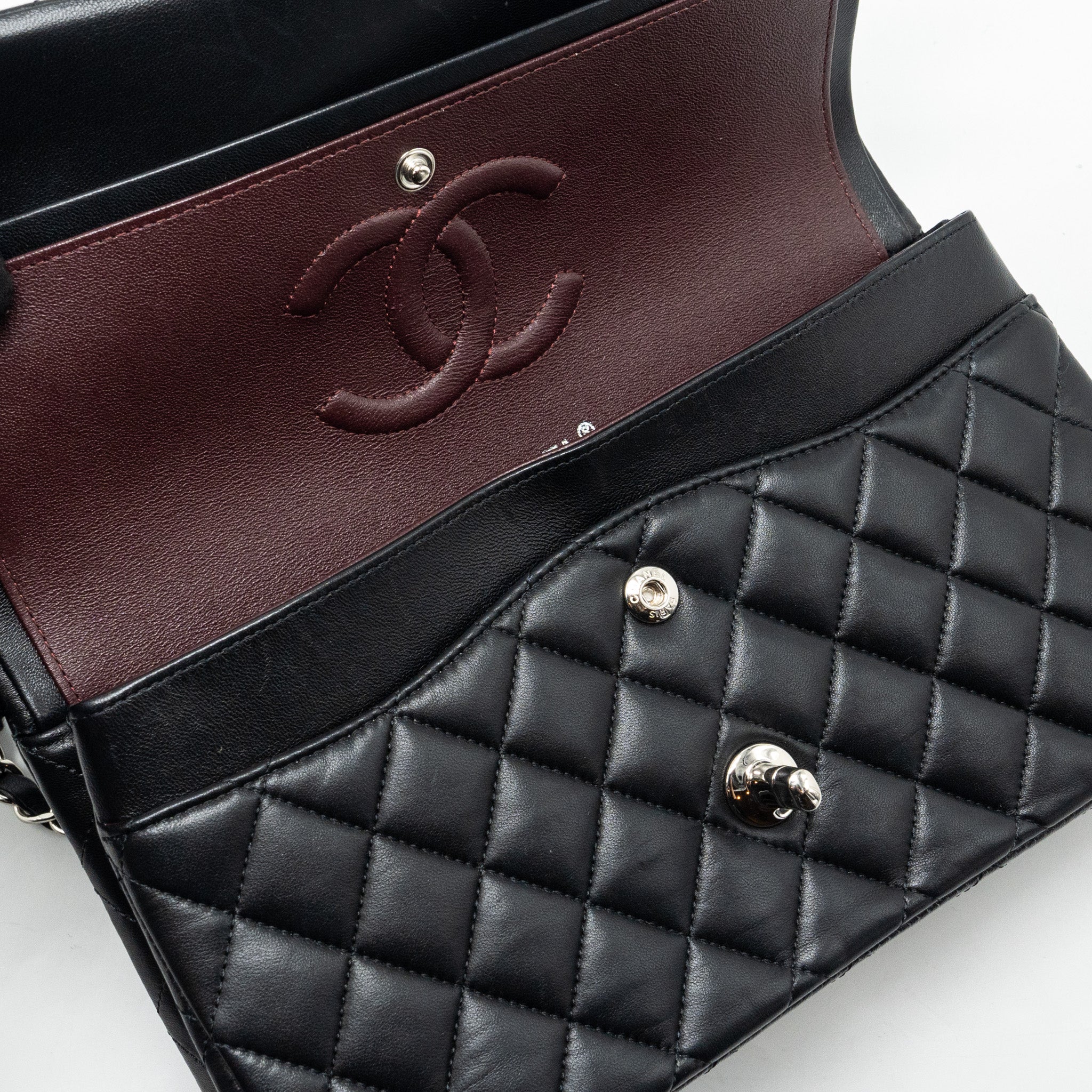 Chanel Medium Classic Double Flap Bag Lambskin Black SHW - Image 15
