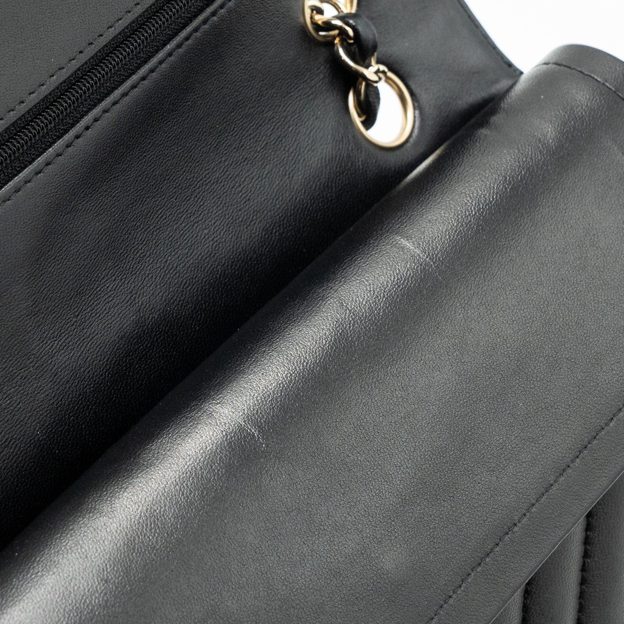 Chanel Medium Classic Double Flap Bag Lambskin Chevron Black LGHW - Image 11