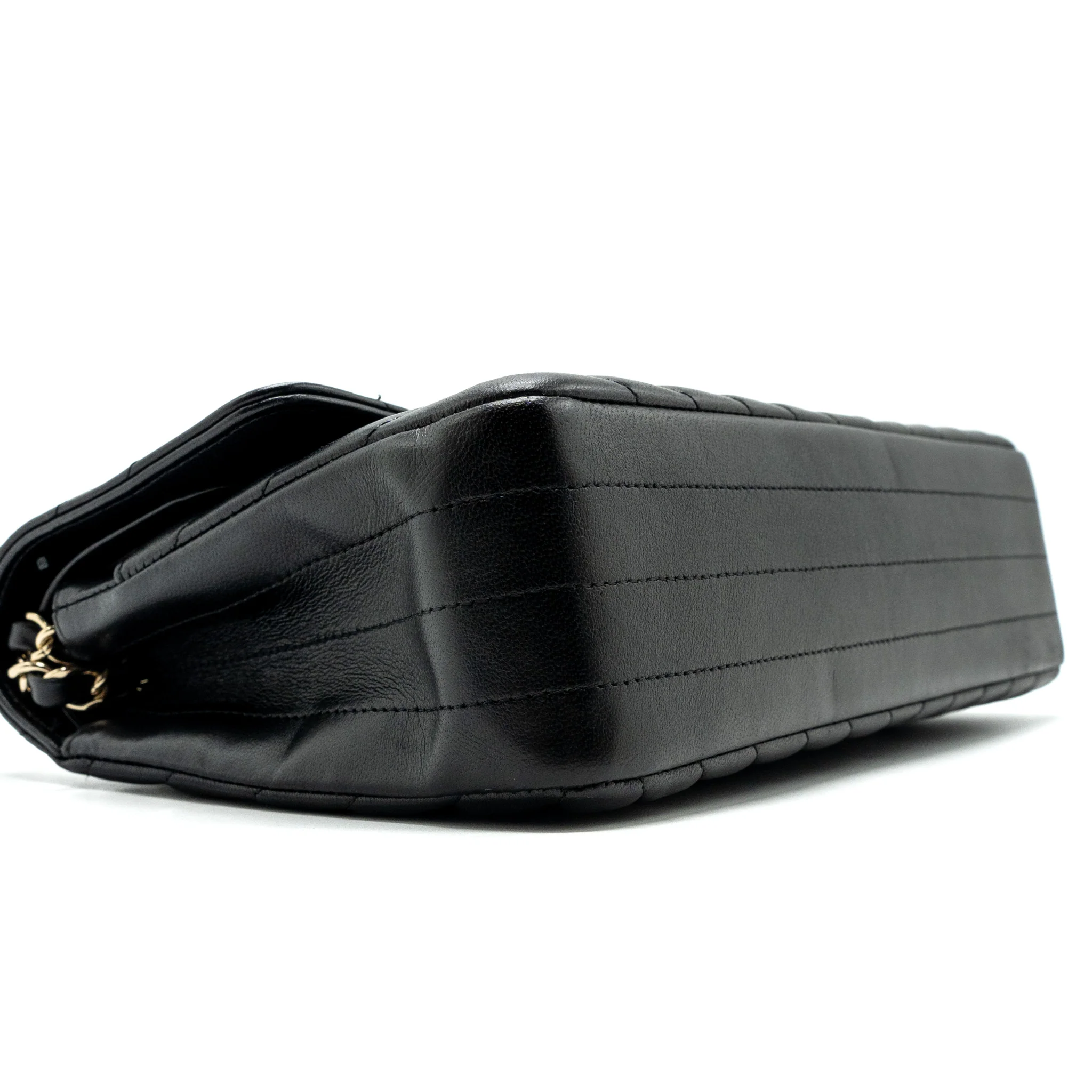 Chanel Medium Classic Double Flap Bag Lambskin Chevron Black LGHW - Image 7