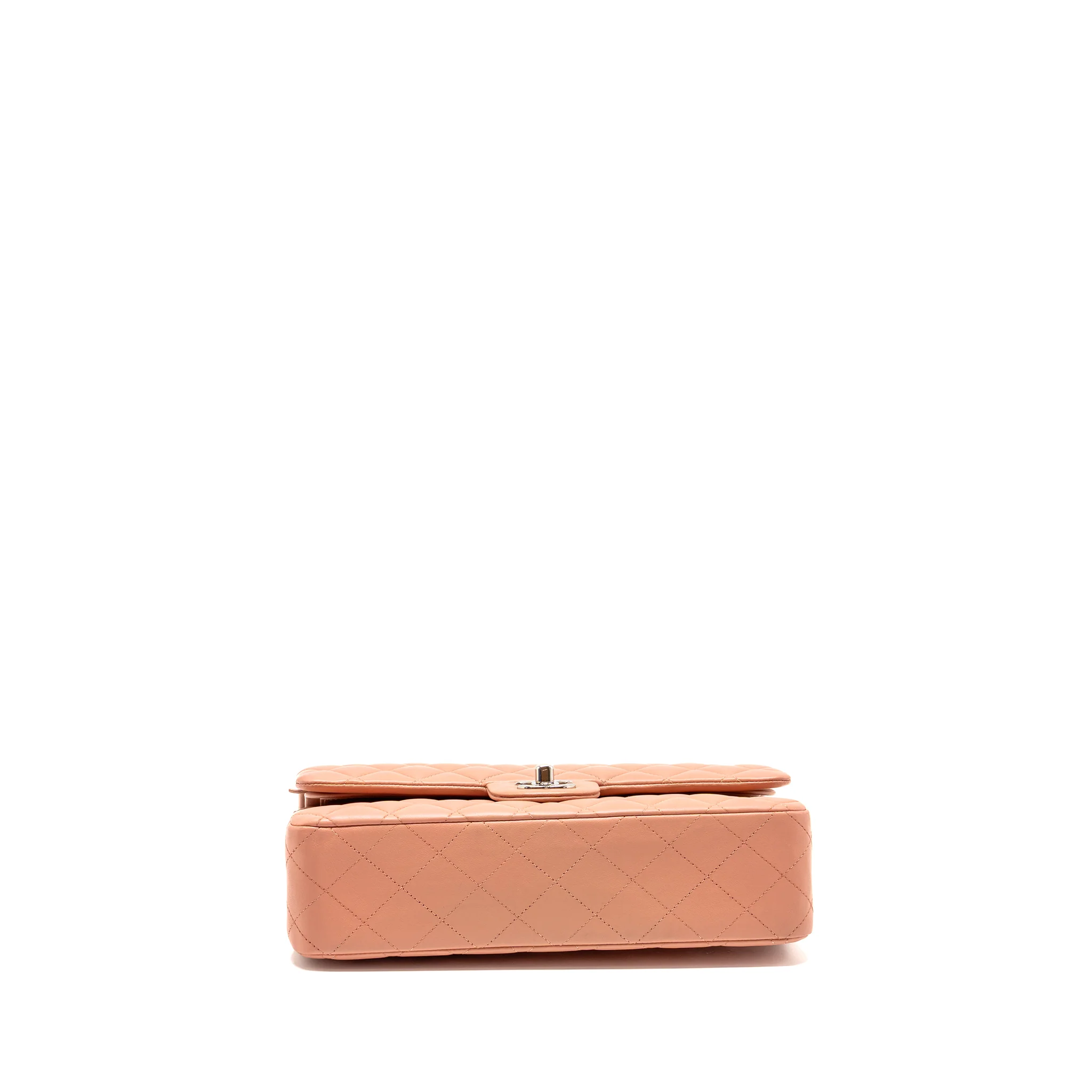 Chanel Medium Classic Double flap bag lambskin pink SHW (microchip) - Image 5