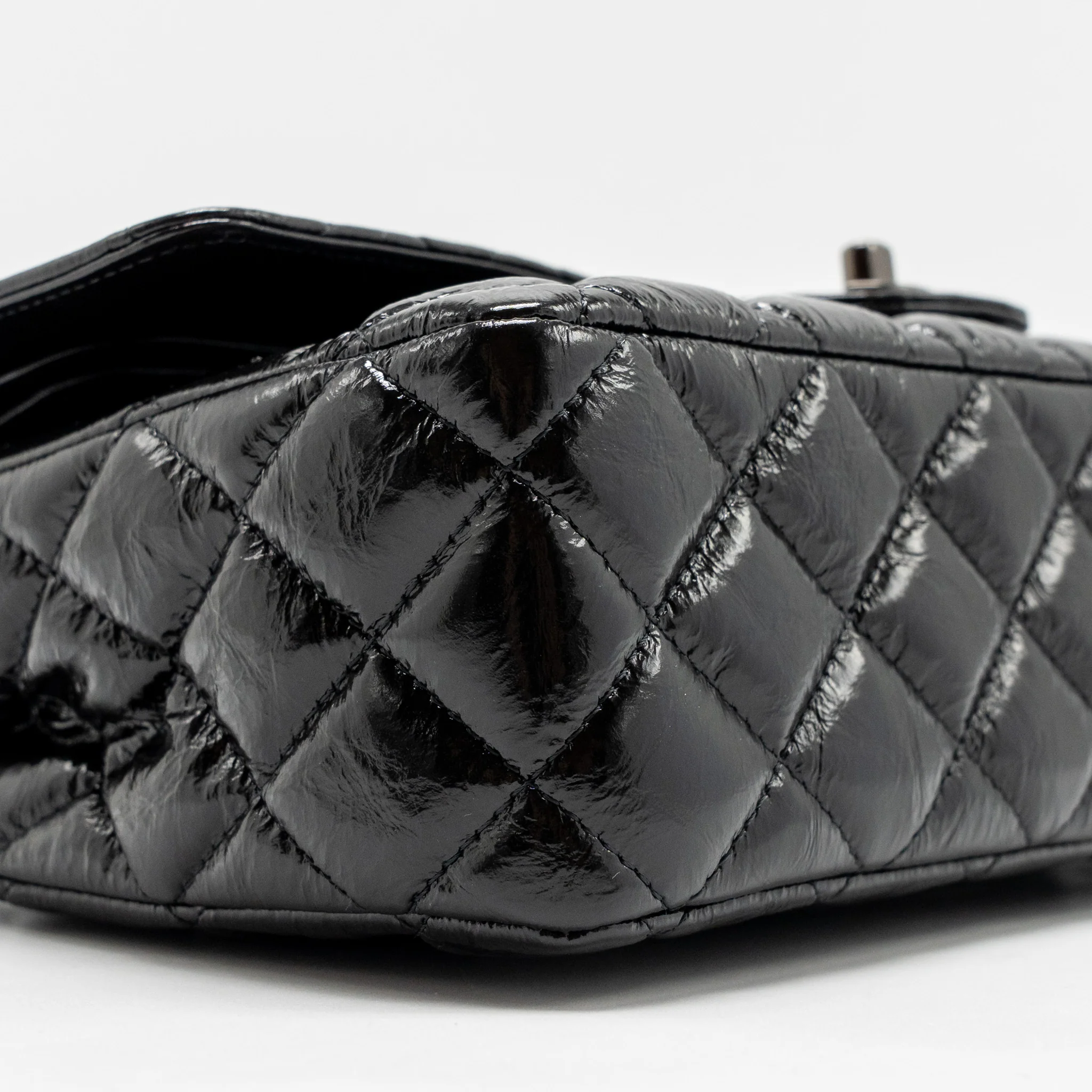Chanel Medium Classic Double Flap Bag Patent SO Black - Image 6