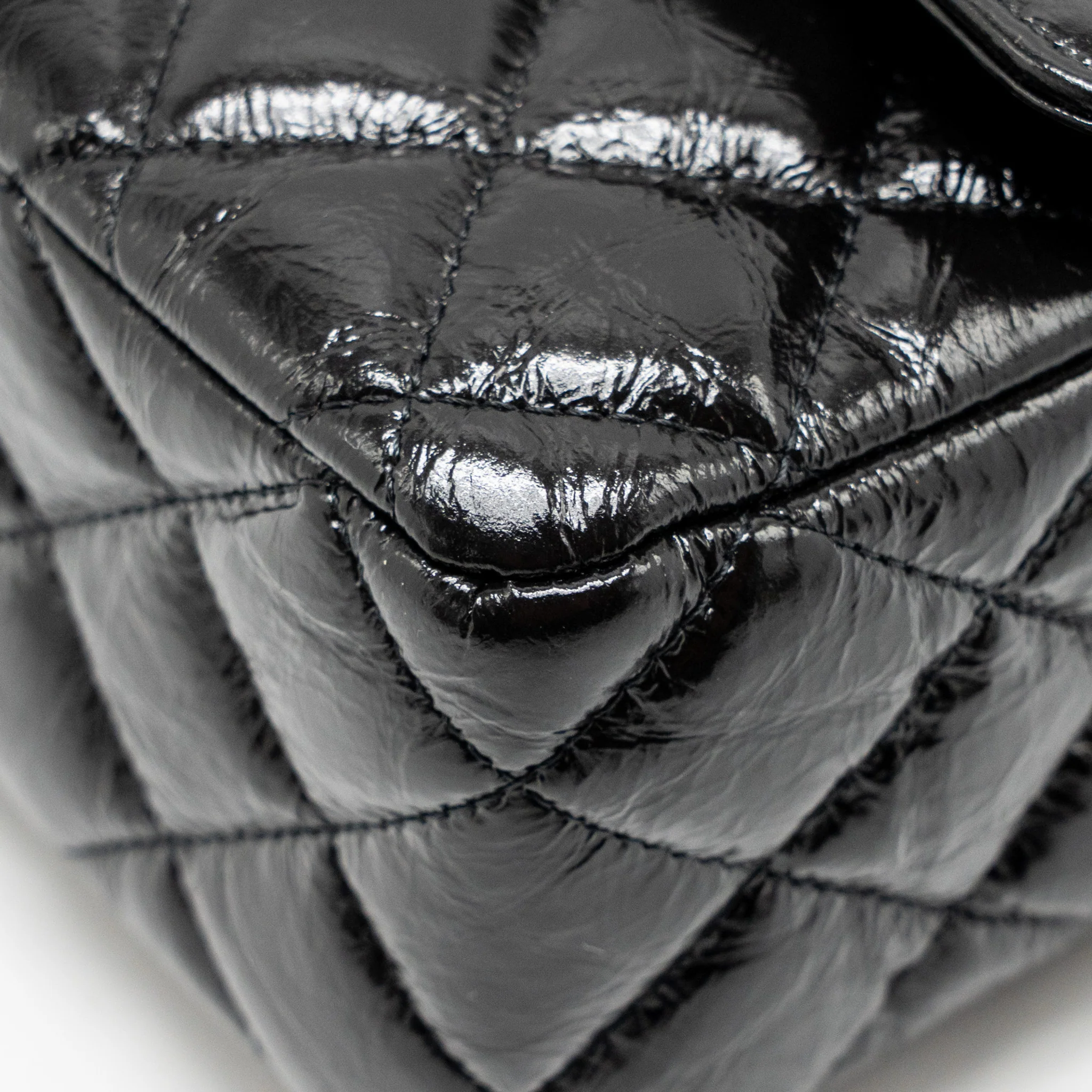 Chanel Medium Classic Double Flap Bag Patent SO Black - Image 8
