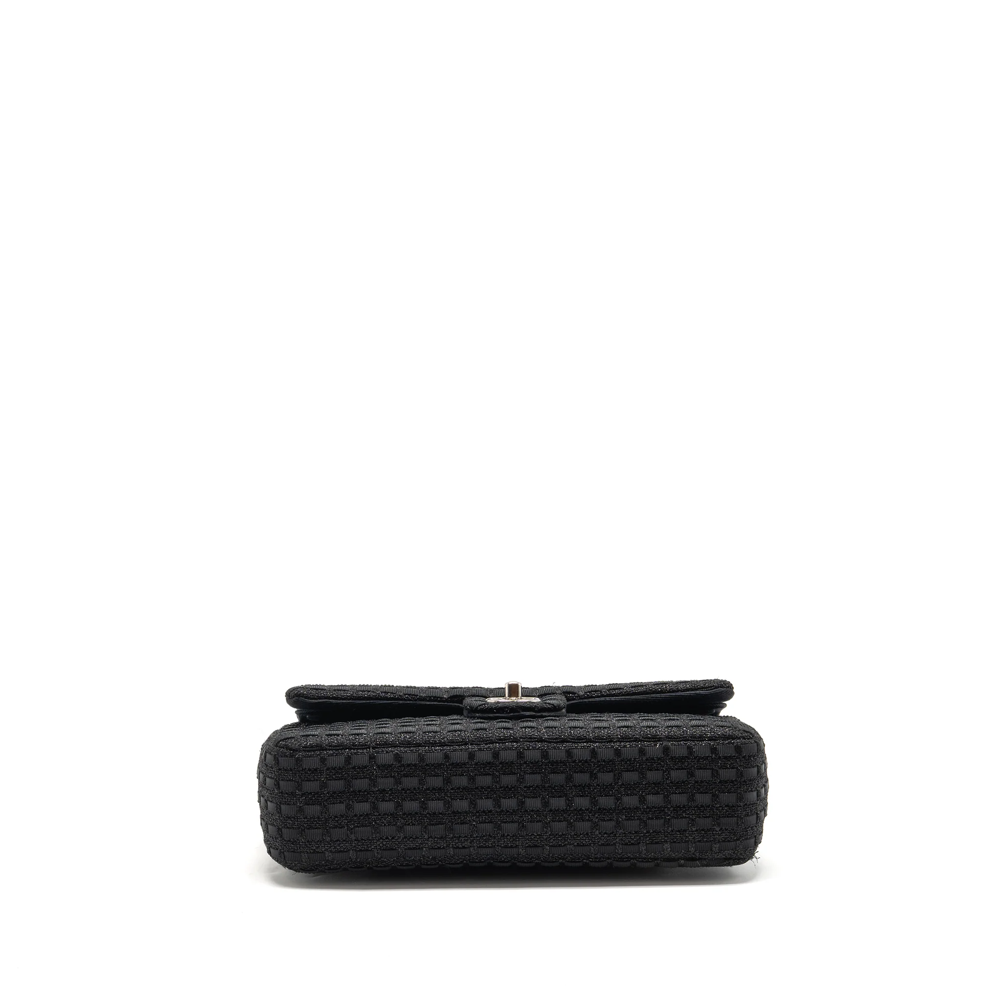 Chanel Medium Classic double flap bag tweed black SHW - Image 6