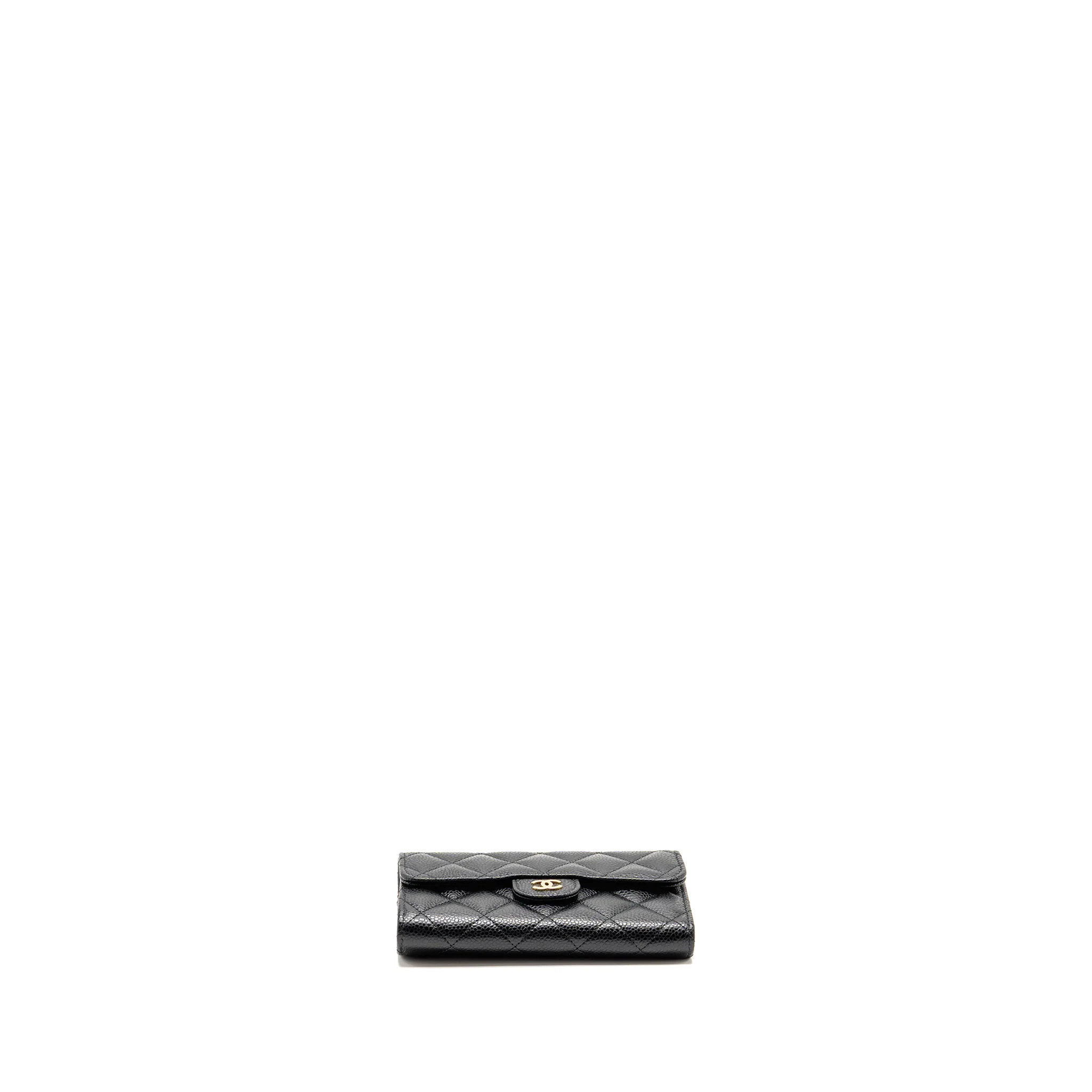 Chanel Medium Classic Flap Compact Wallet Caviar Black GHW (Microchip) - Image 6
