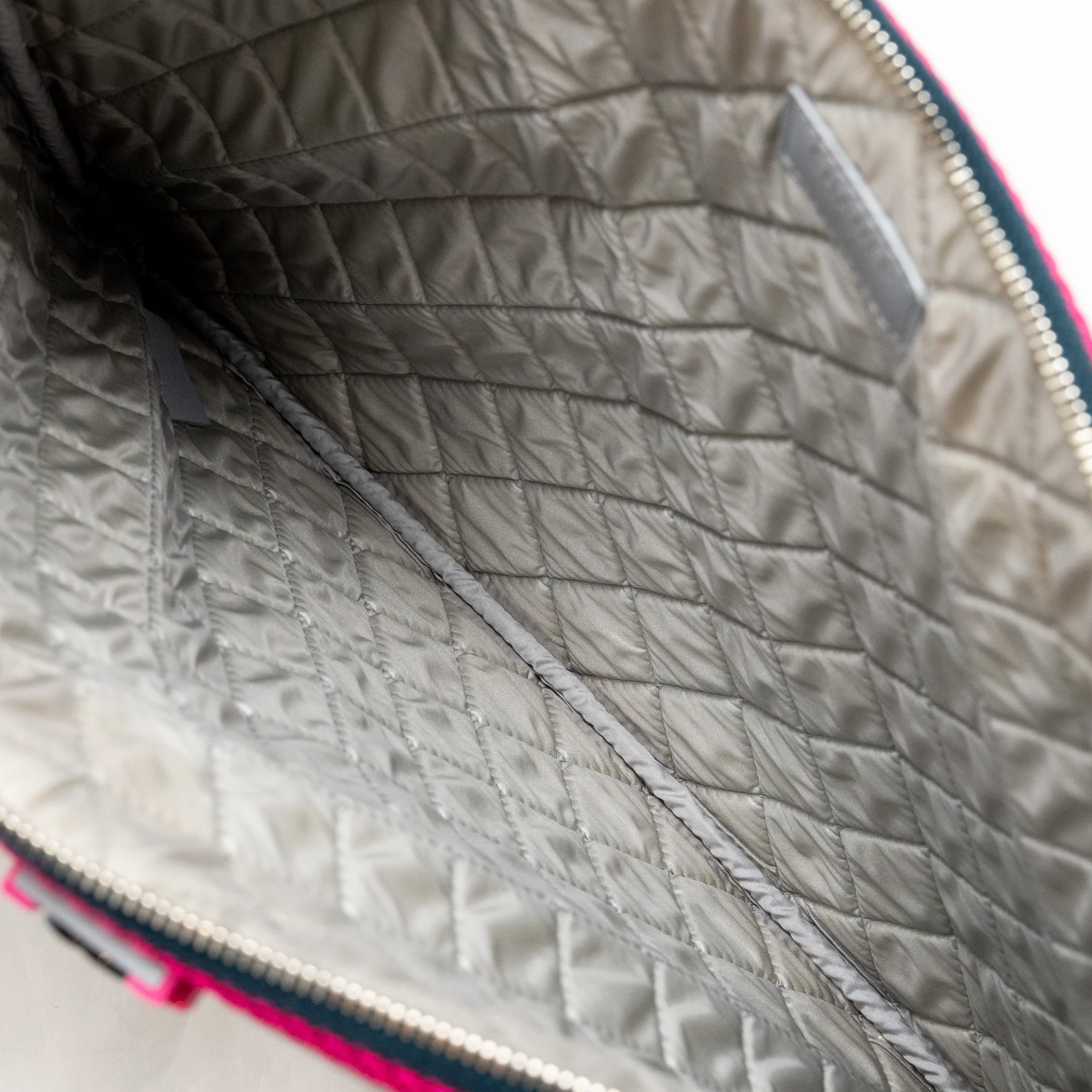 Chanel Medium Quilted Fluo Boy O-Case Clutch Bag Nylon Navy/Pink SHW - Image 10