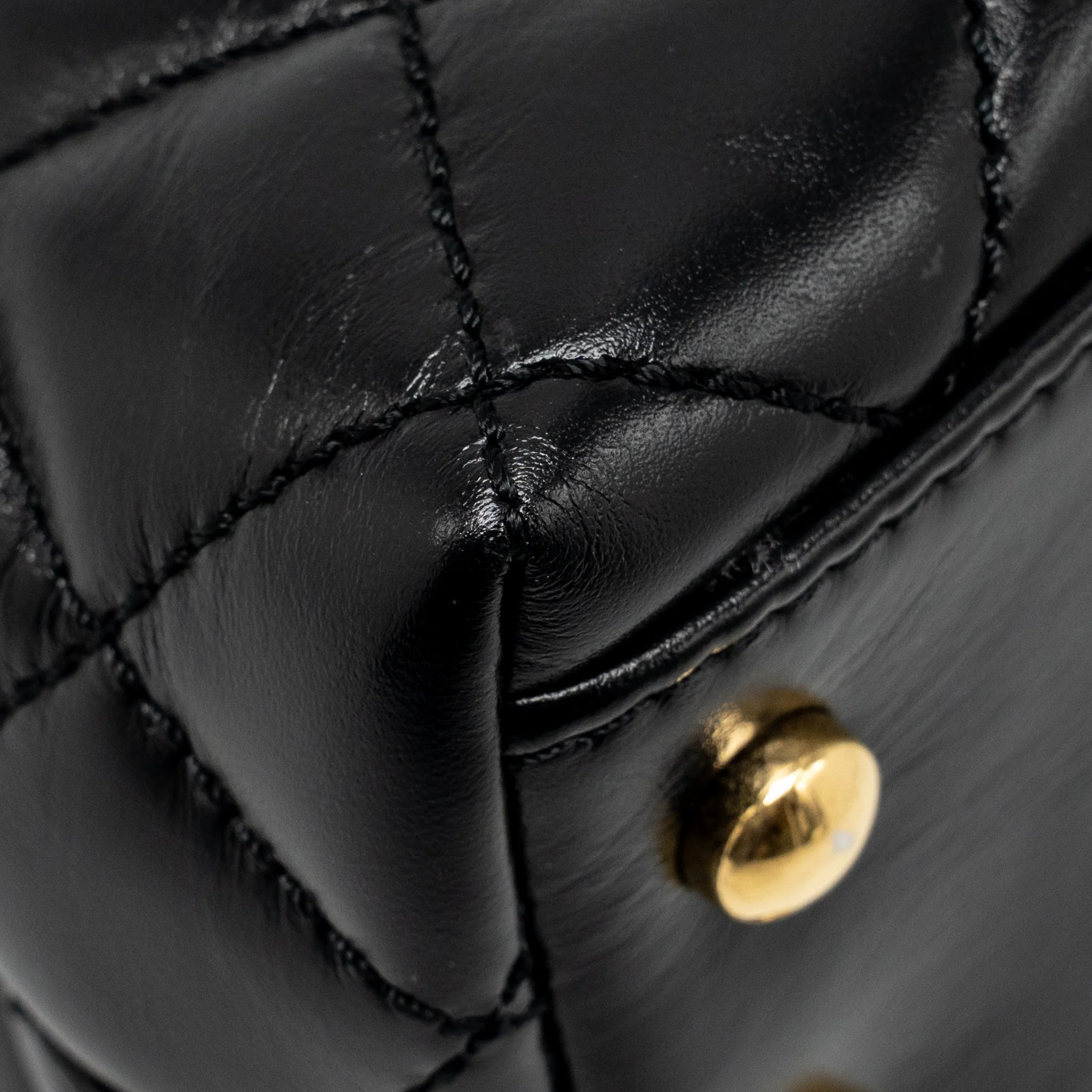 Chanel Metal Top Handle Coco Handle Mini Shiny Calfskin Black GHW (Microchip) - Image 11