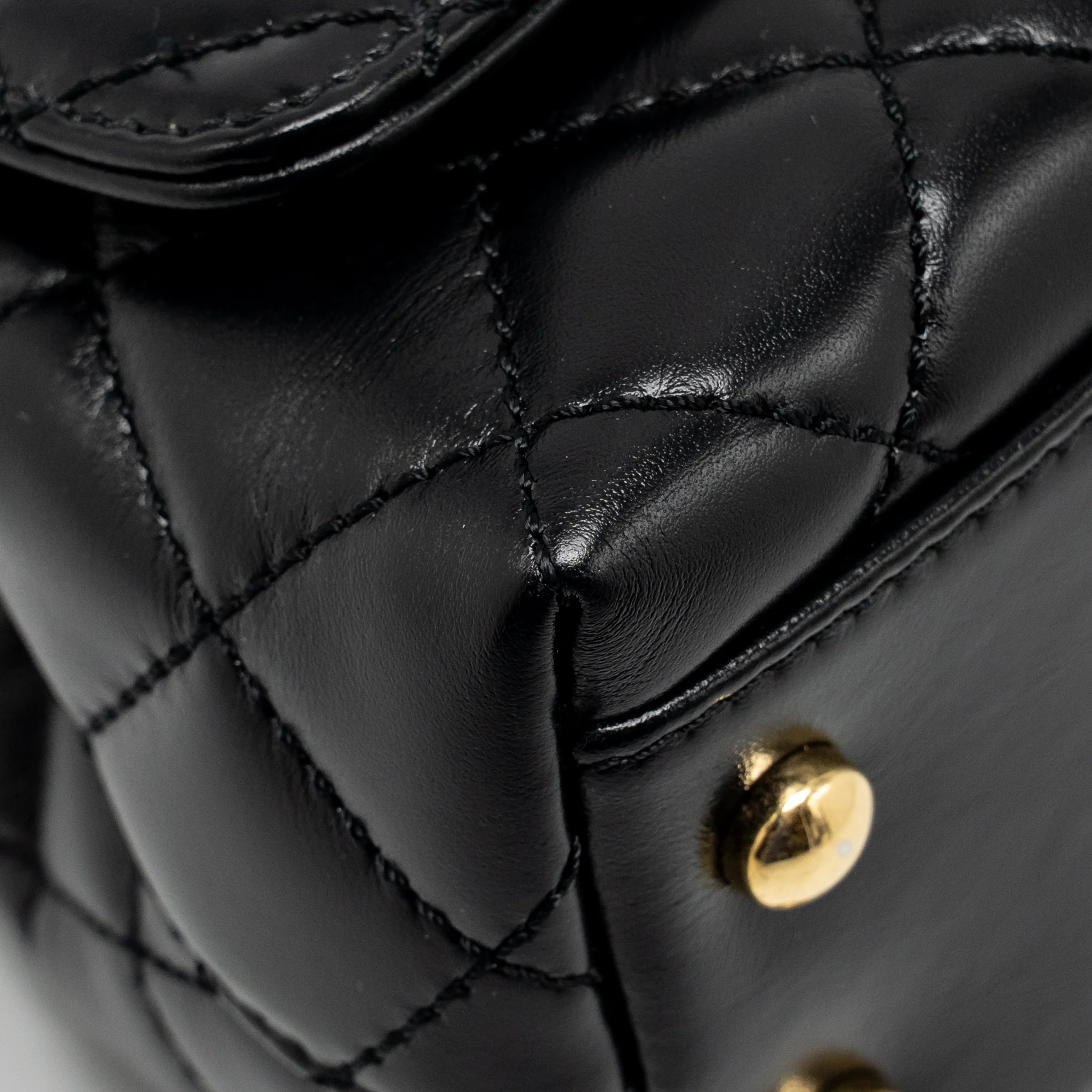 Chanel Metal Top Handle Coco Handle Mini Shiny Calfskin Black GHW (Microchip) - Image 9