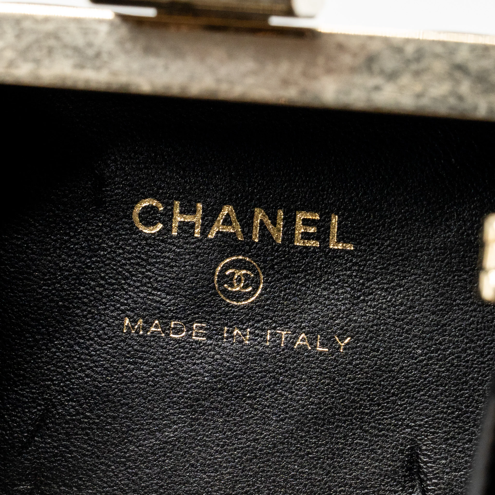 Chanel Micro Box Square Bag Lambskin Black/White LGHW (Microchip) - Image 15
