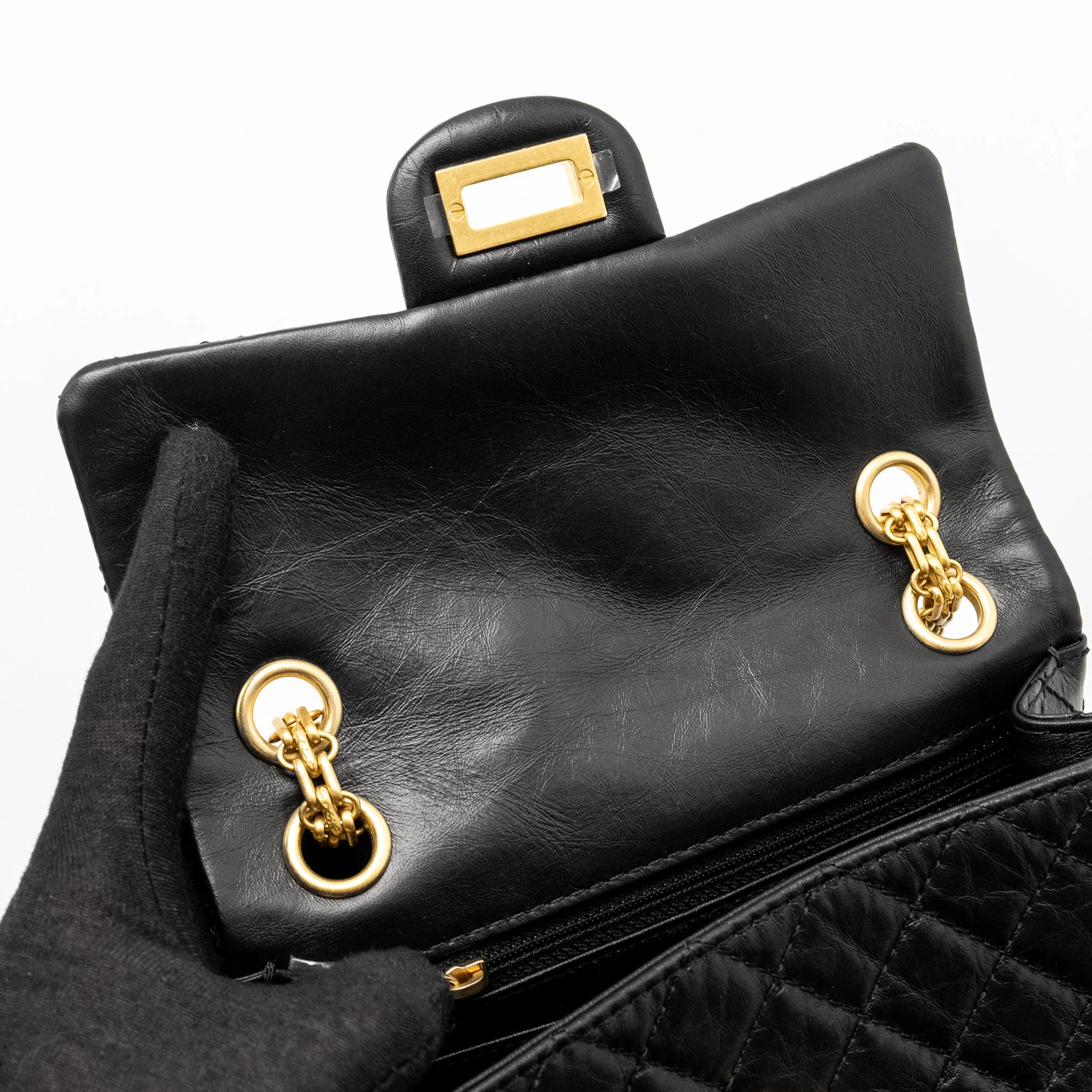 Chanel Mini 2.55 Reissue Aged Calfskin BLACK GHW (Microchip) - Image 14