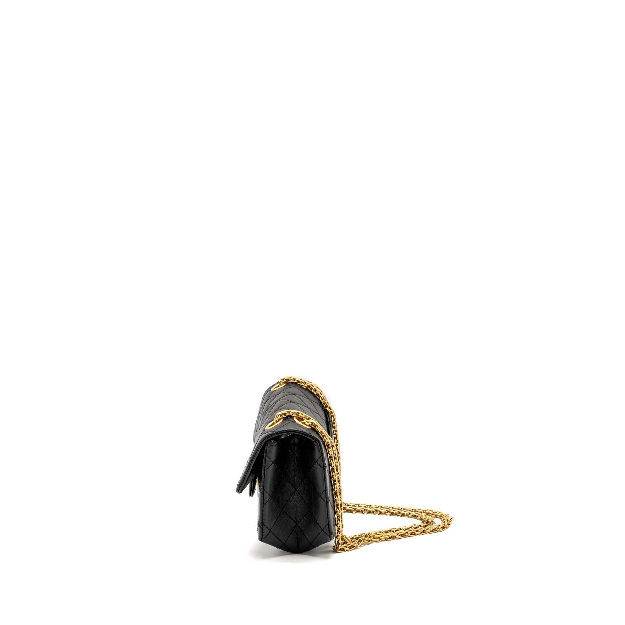 Chanel Mini 2.55 Reissue Aged Calfskin BLACK GHW (Microchip) - Image 4