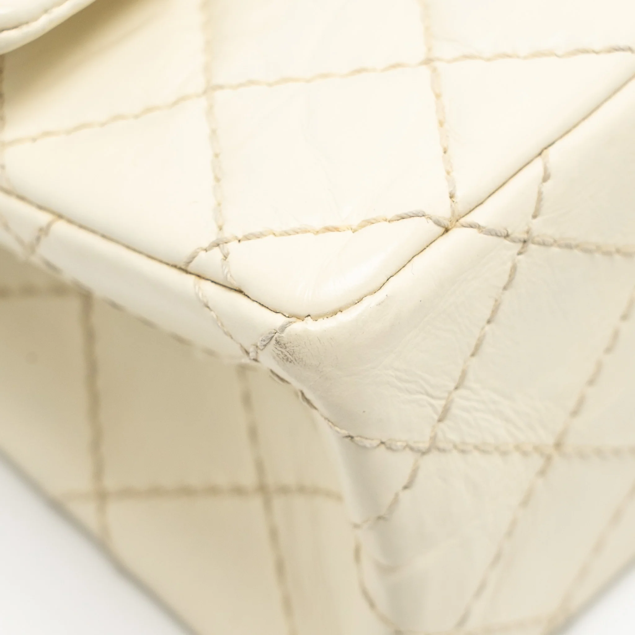 Chanel Mini 2.55 Reissue Flap Bag Aged Calfskin Creamy White With Ruthenium Hardware - Image 9