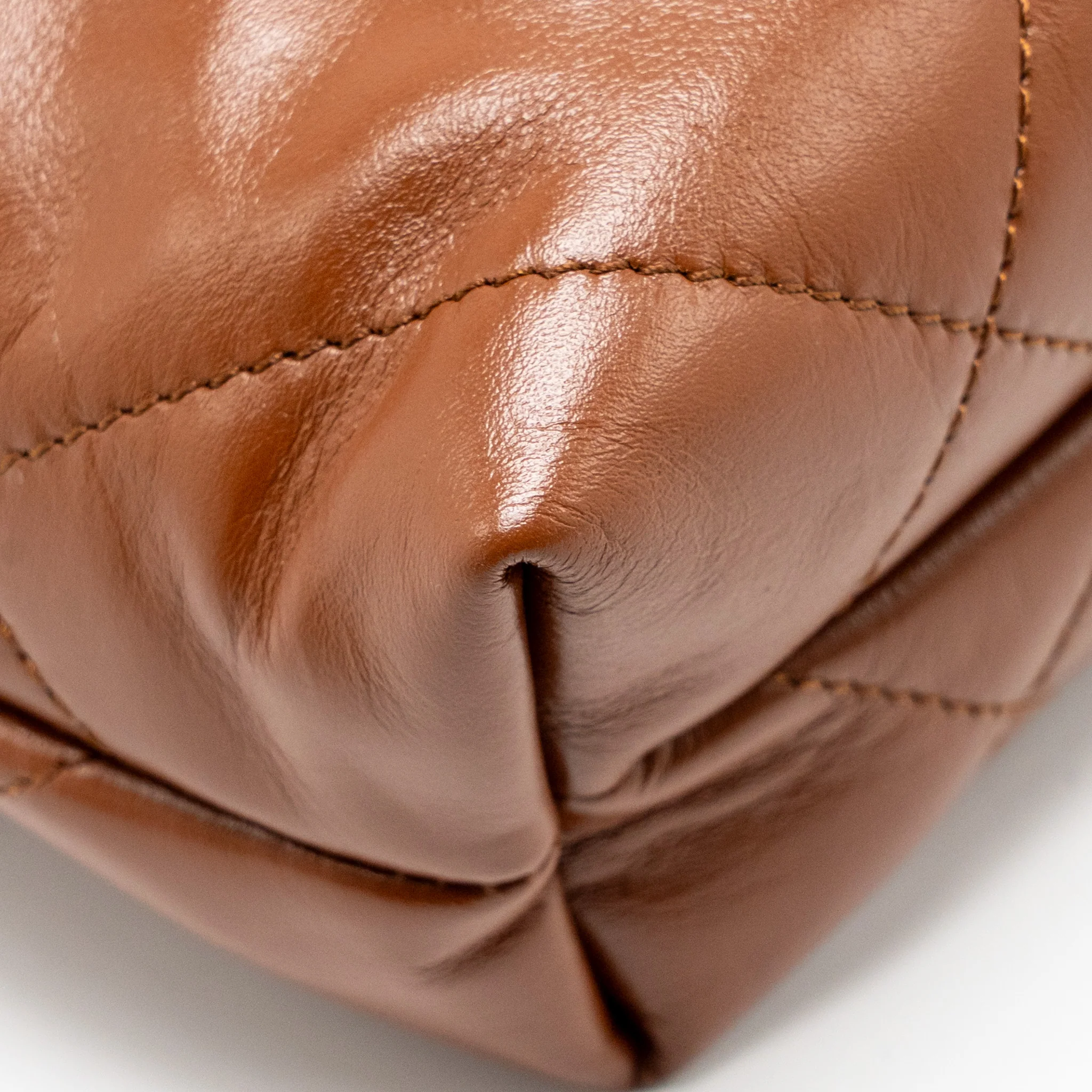 Chanel Mini 22 Bag Shiny Calfskin Caramel GHW (Microchip) - Image 11