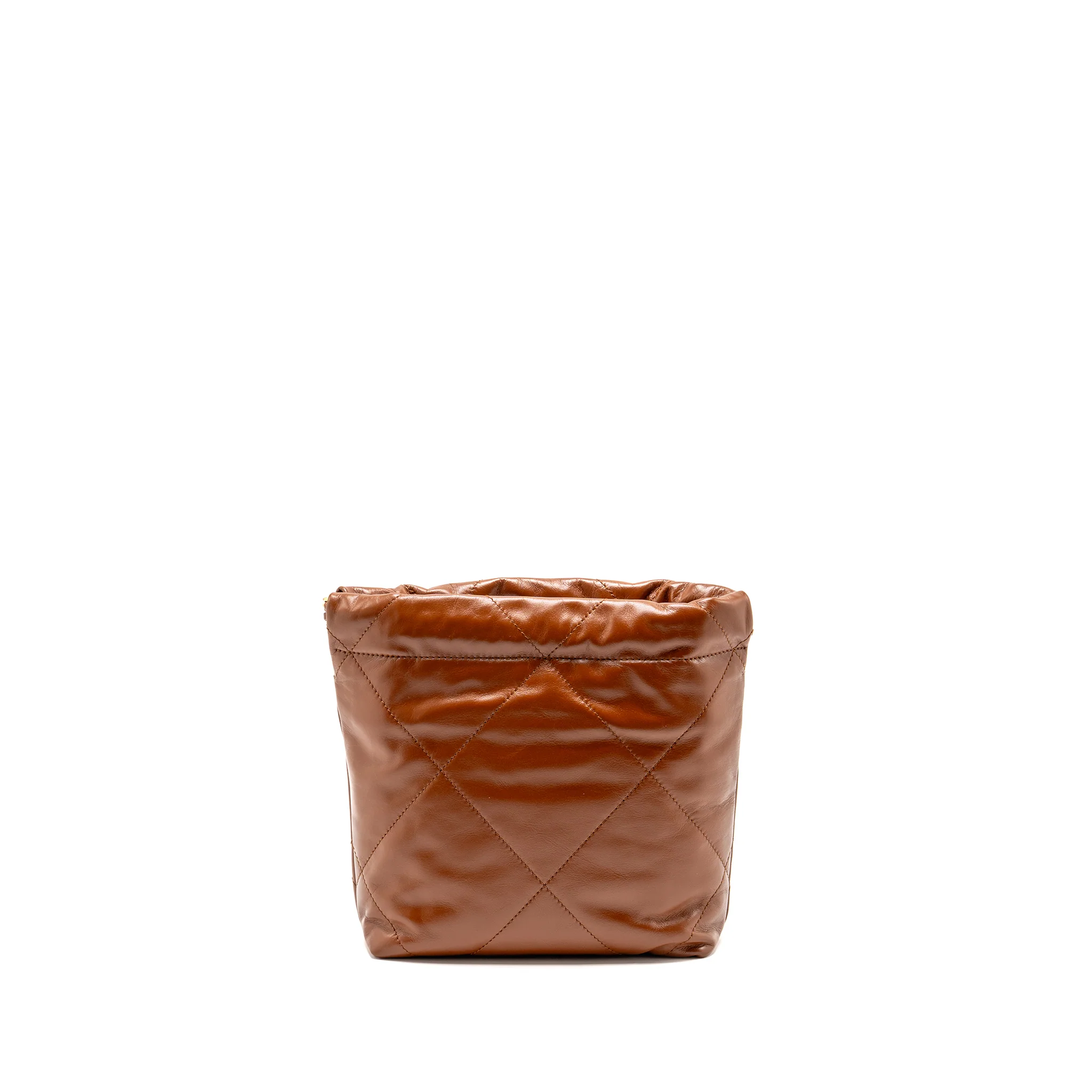 Chanel Mini 22 Bag Shiny Calfskin Caramel GHW (Microchip) - Image 2