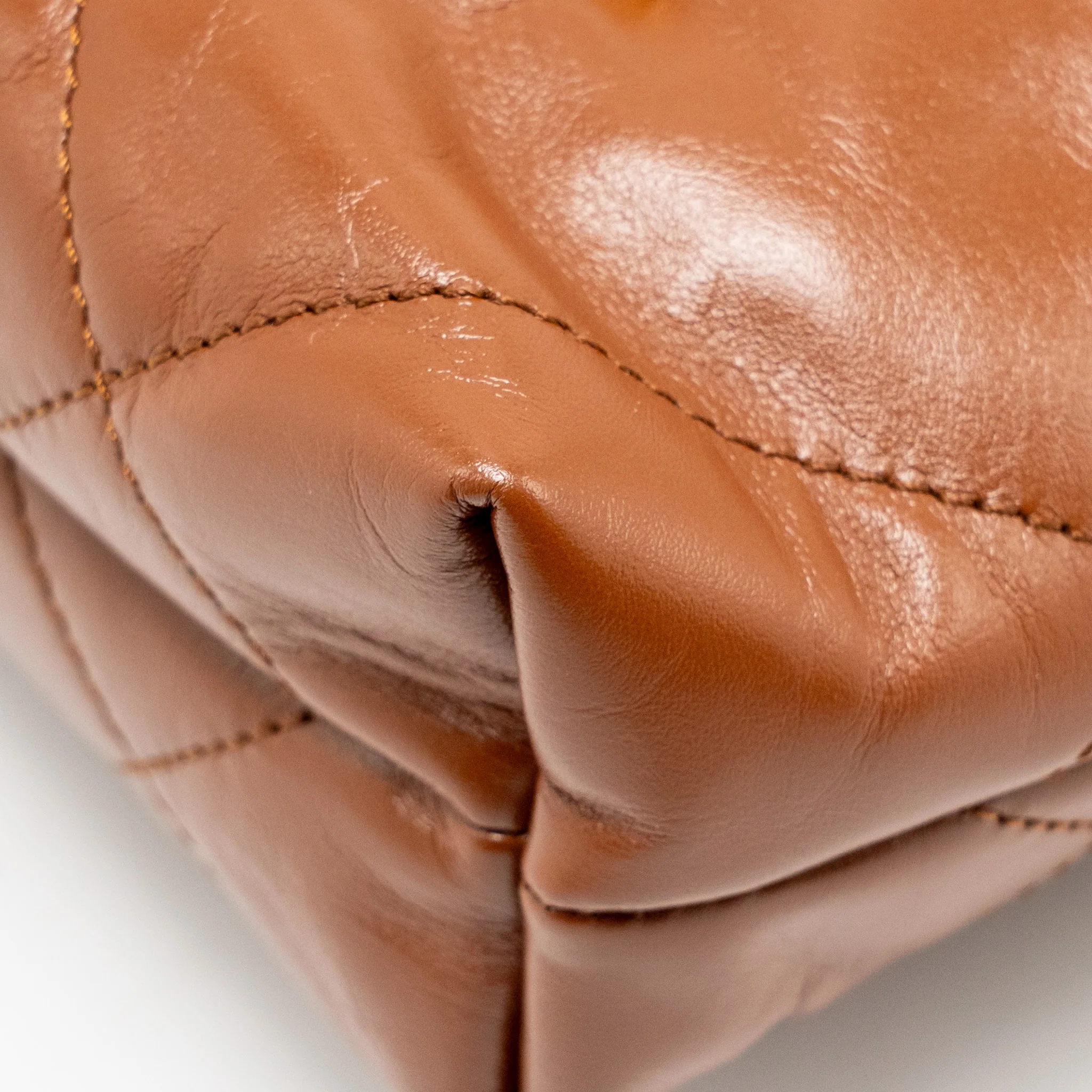 Chanel Mini 22 Bag Shiny Calfskin Caramel GHW (Microchip) - Image 8