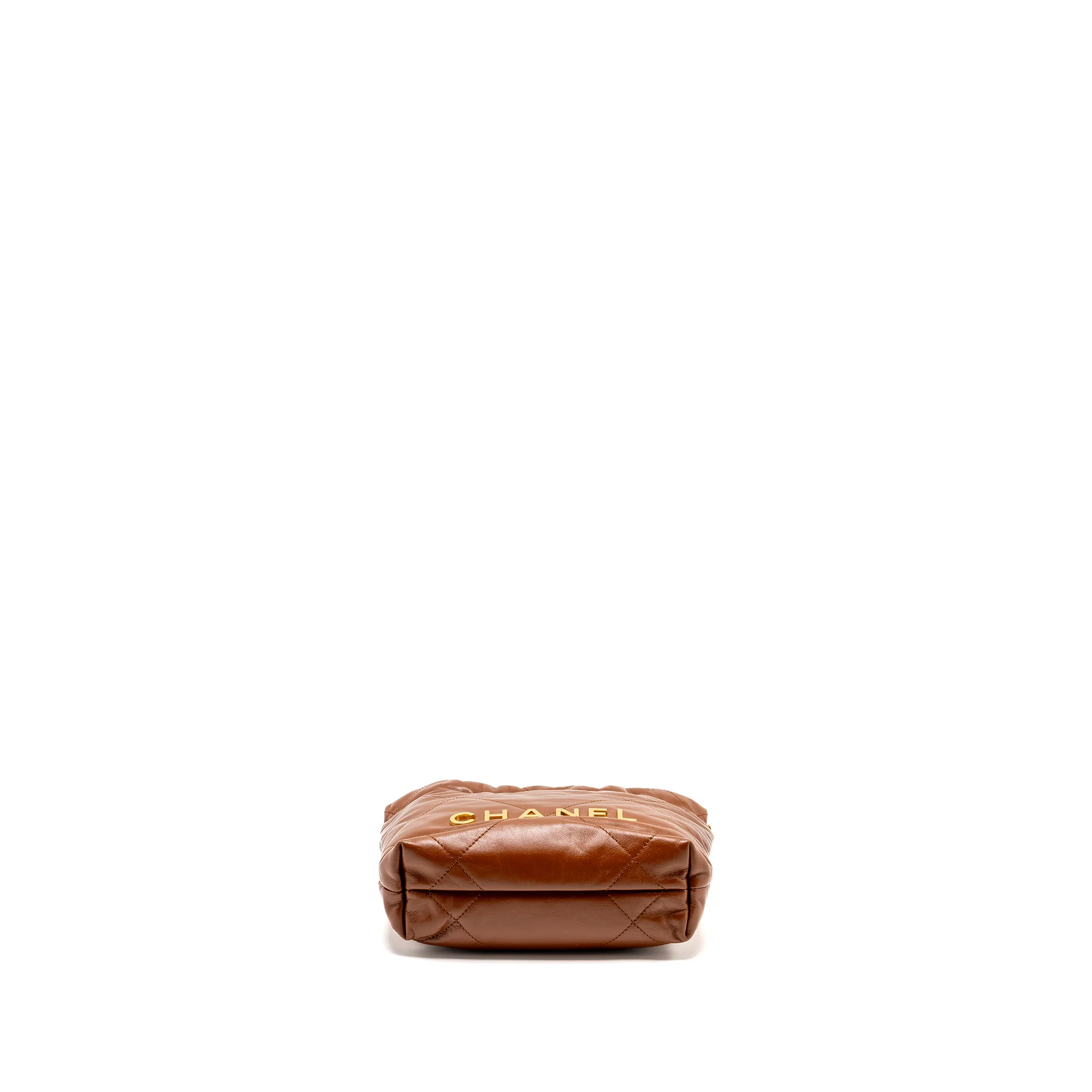 Chanel Mini 22 Bag Shiny Calfskin Caramel GHW (microchip) - Image 5