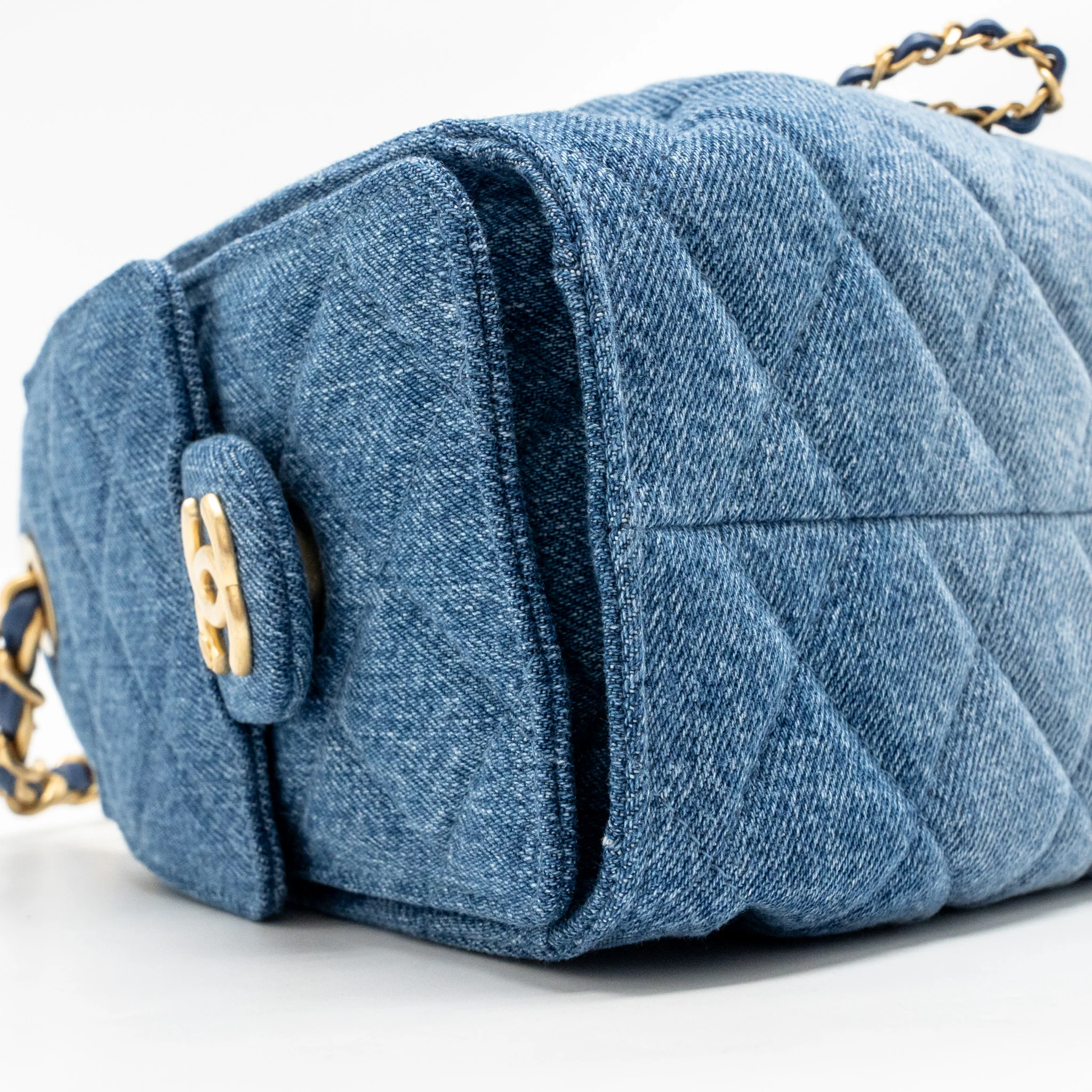 Chanel Mini 25 Bag Denim Blue GHW (Microchip) - Image 7