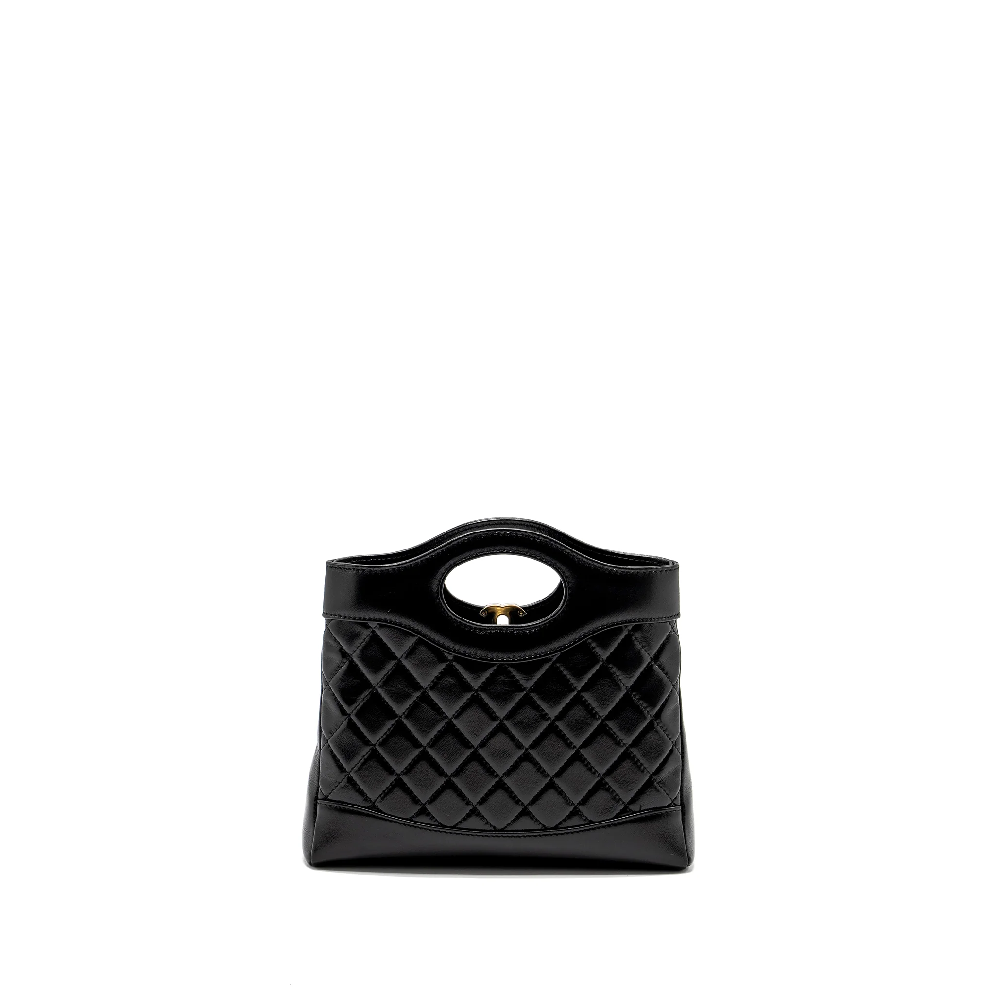 Chanel Mini 31 Bag Shiny Lambskin Black LGHW (Microchip) - Image 2