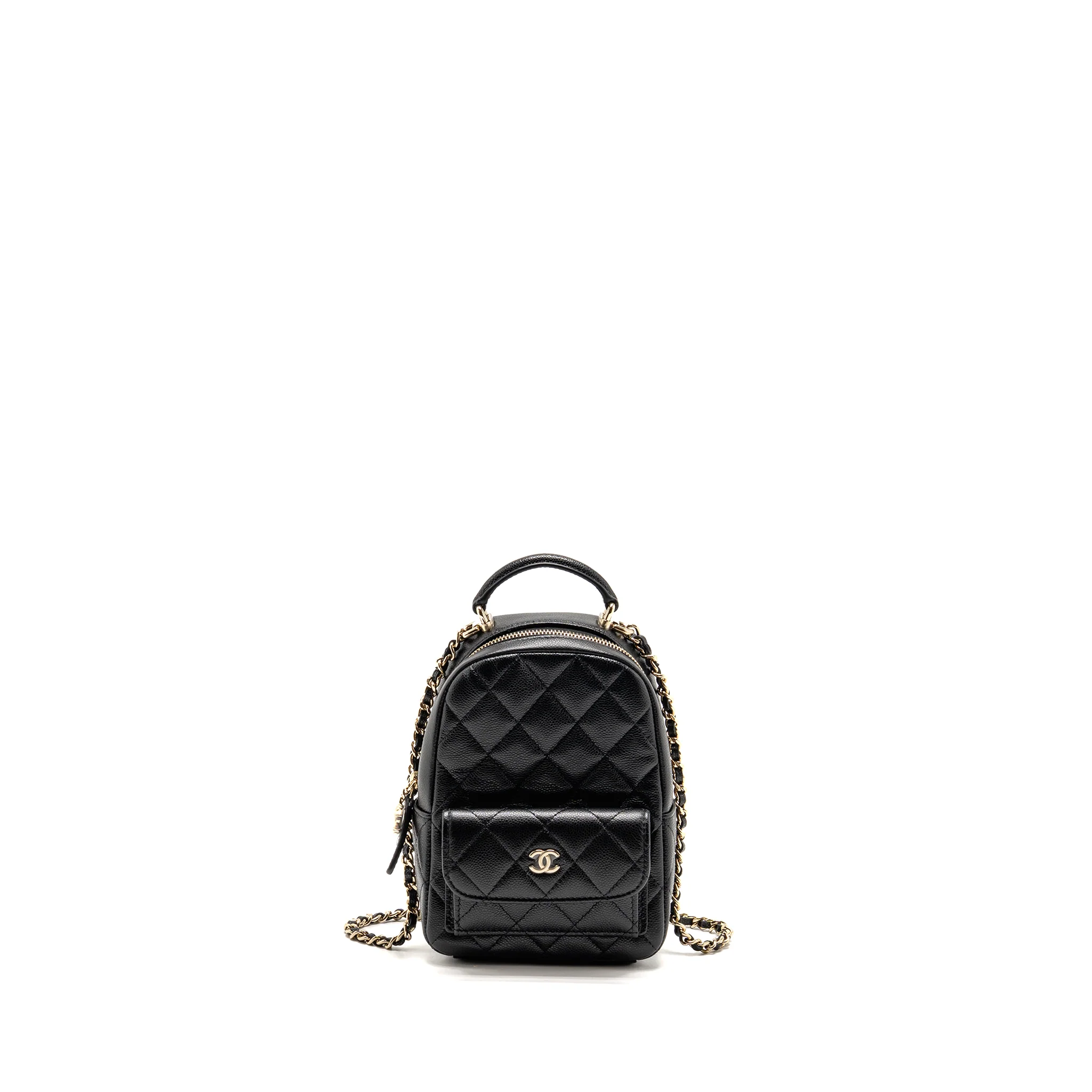 Chanel mini backpack/crossbody bag caviar black LGHW (microchip)