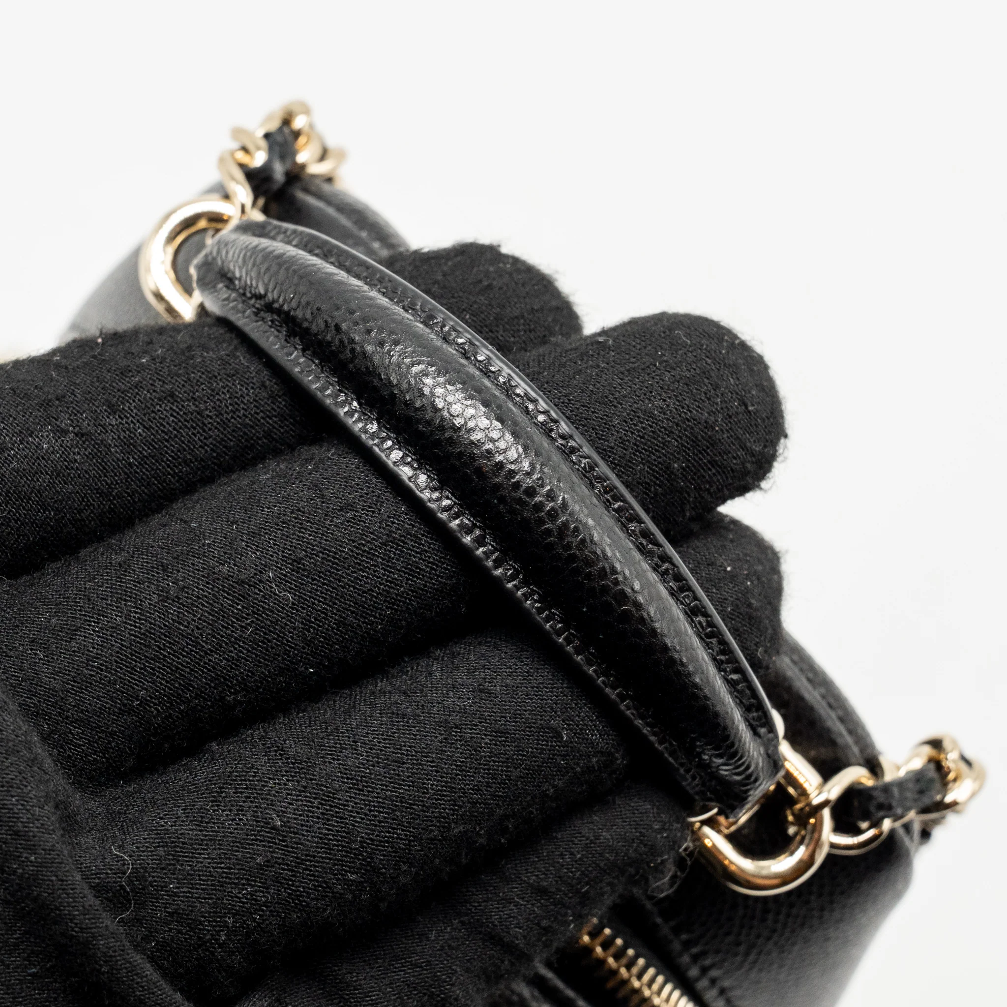 Chanel mini backpack/crossbody bag caviar black LGHW (microchip) - Image 13
