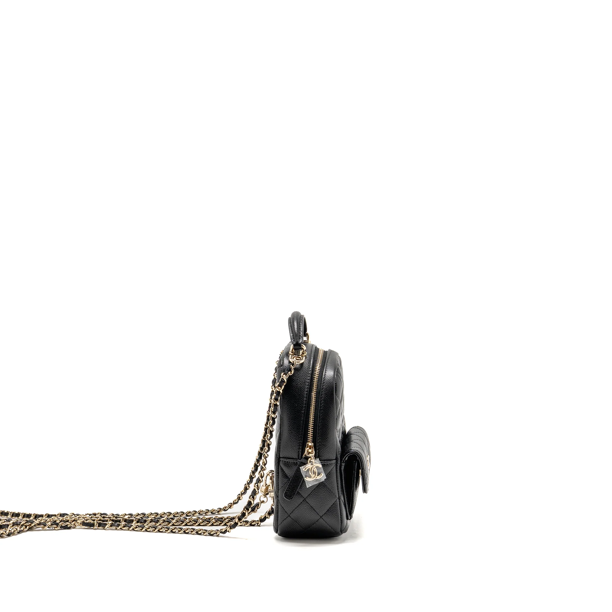 Chanel mini backpack/crossbody bag caviar black LGHW (microchip) - Image 3