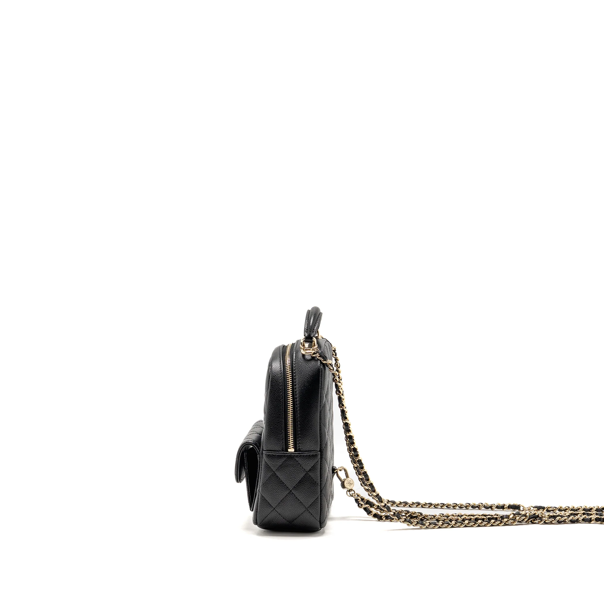 Chanel mini backpack/crossbody bag caviar black LGHW (microchip) - Image 4