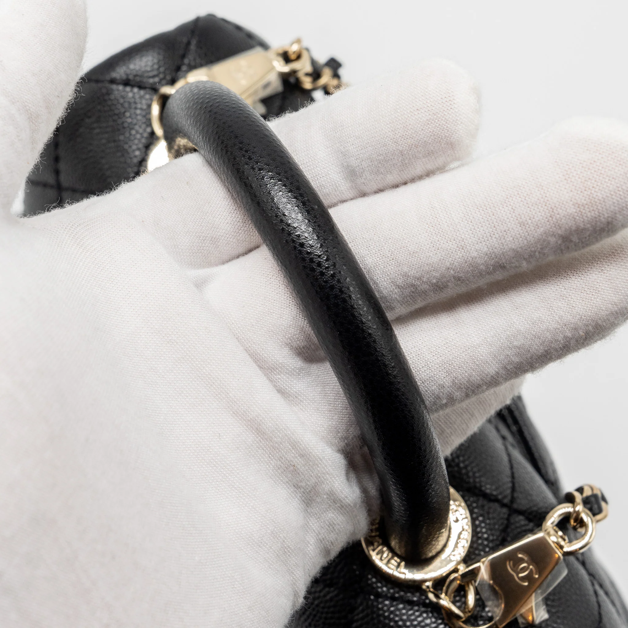 Chanel mini coco handle Caviar black LGHW - Image 13