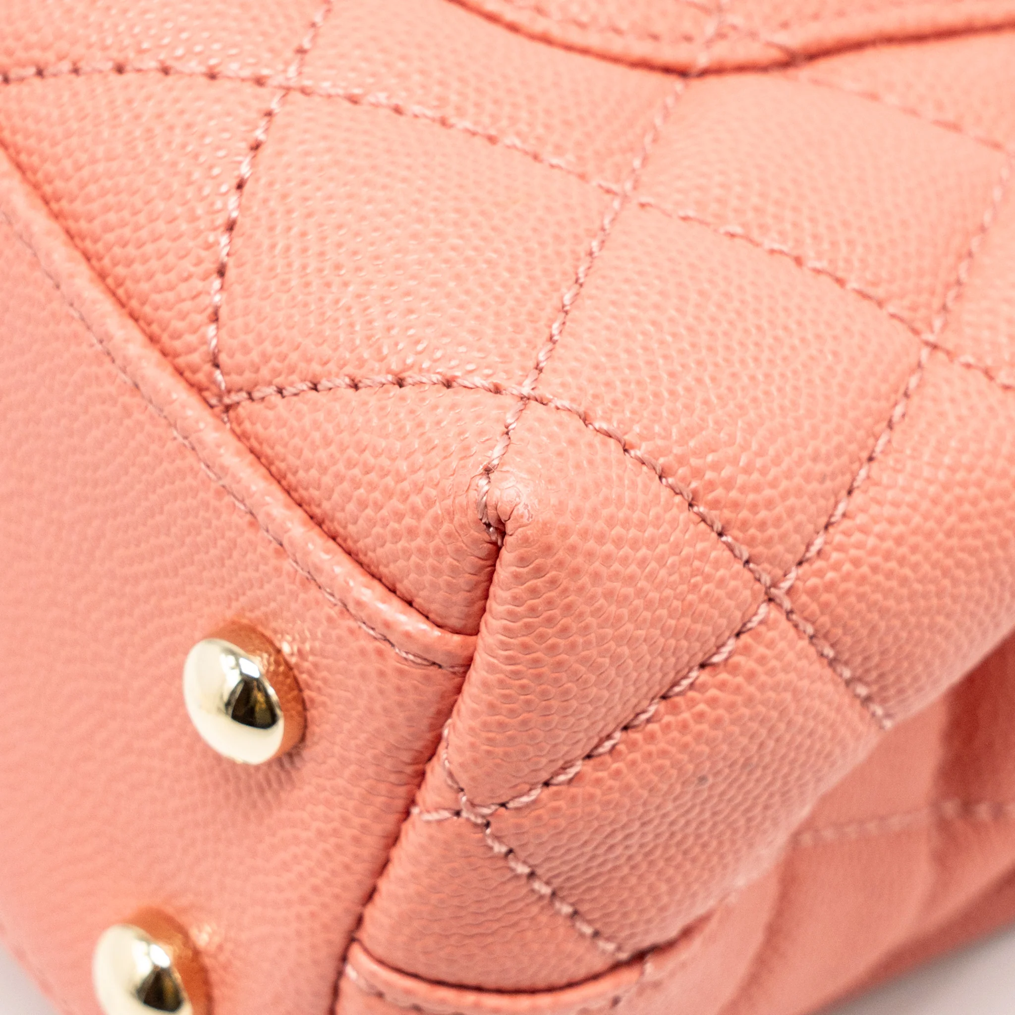 Chanel Mini Coco Handle Caviar Pink LGHW (Microchip) - Image 11