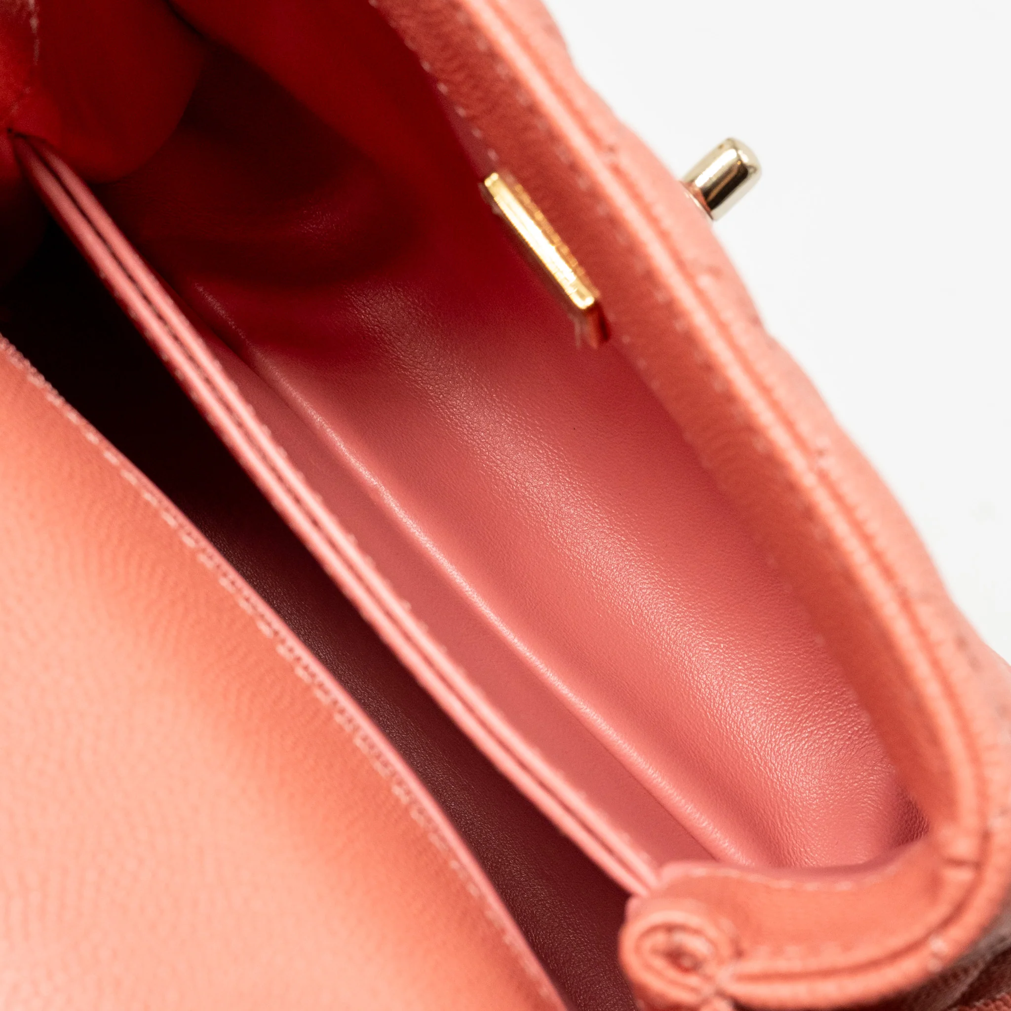 Chanel Mini Coco Handle Caviar Pink LGHW (Microchip) - Image 15