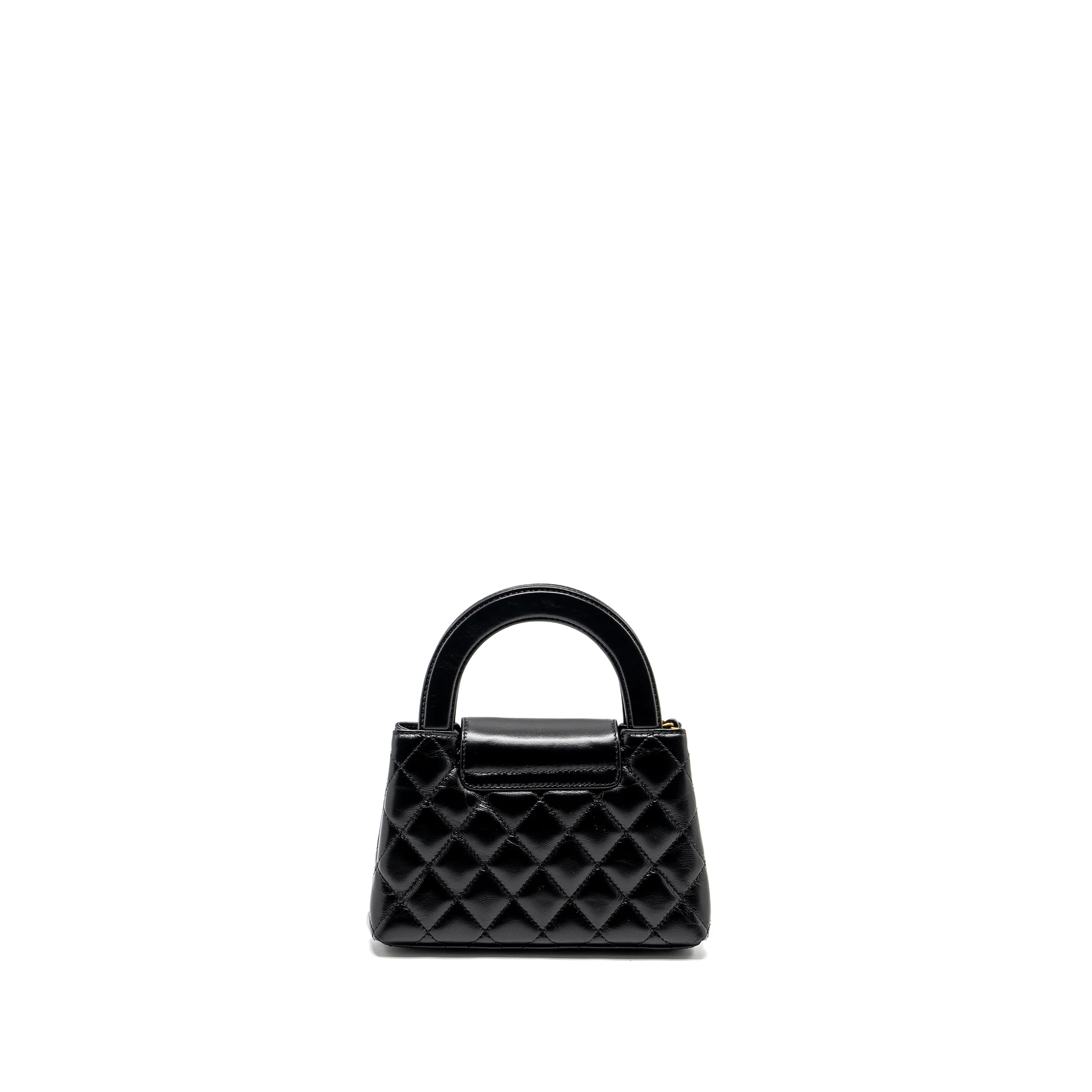 CHANEL Mini Kelly Shopping tote bag Calfskin Black GHW (Microchip) - Image 2