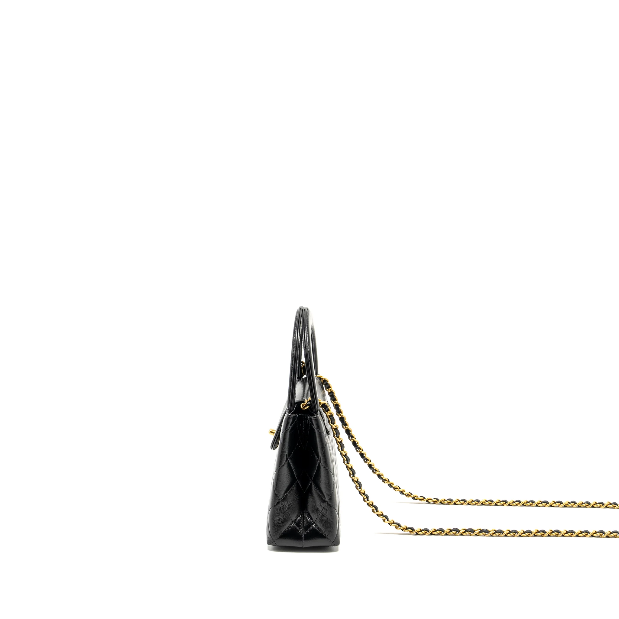 Chanel Mini Kelly Shopping TOTE Bag Calfskin Black GHW (Microchip) - Image 4