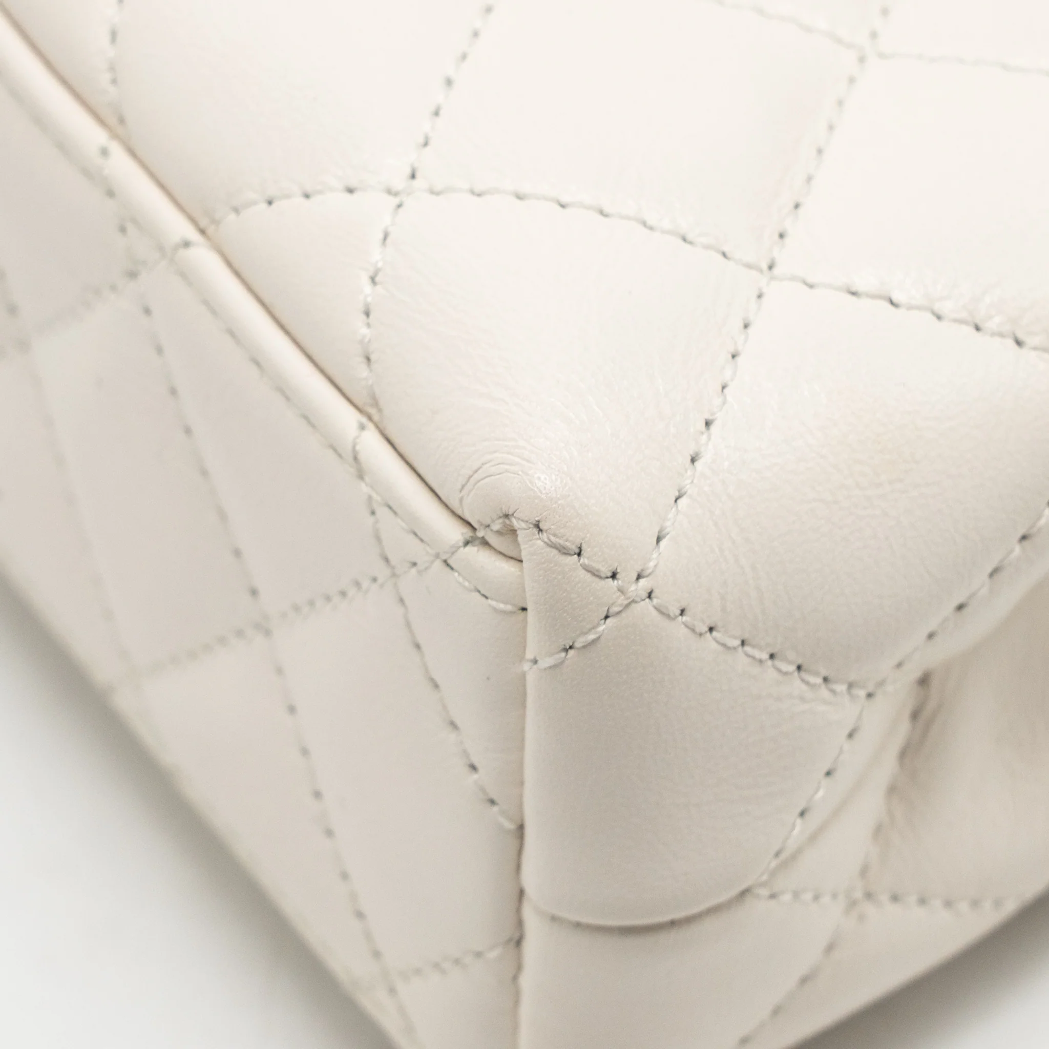 Chanel Mini Kelly Shopping Tote Bag Calfskin White GHW (Microchip) - Image 10