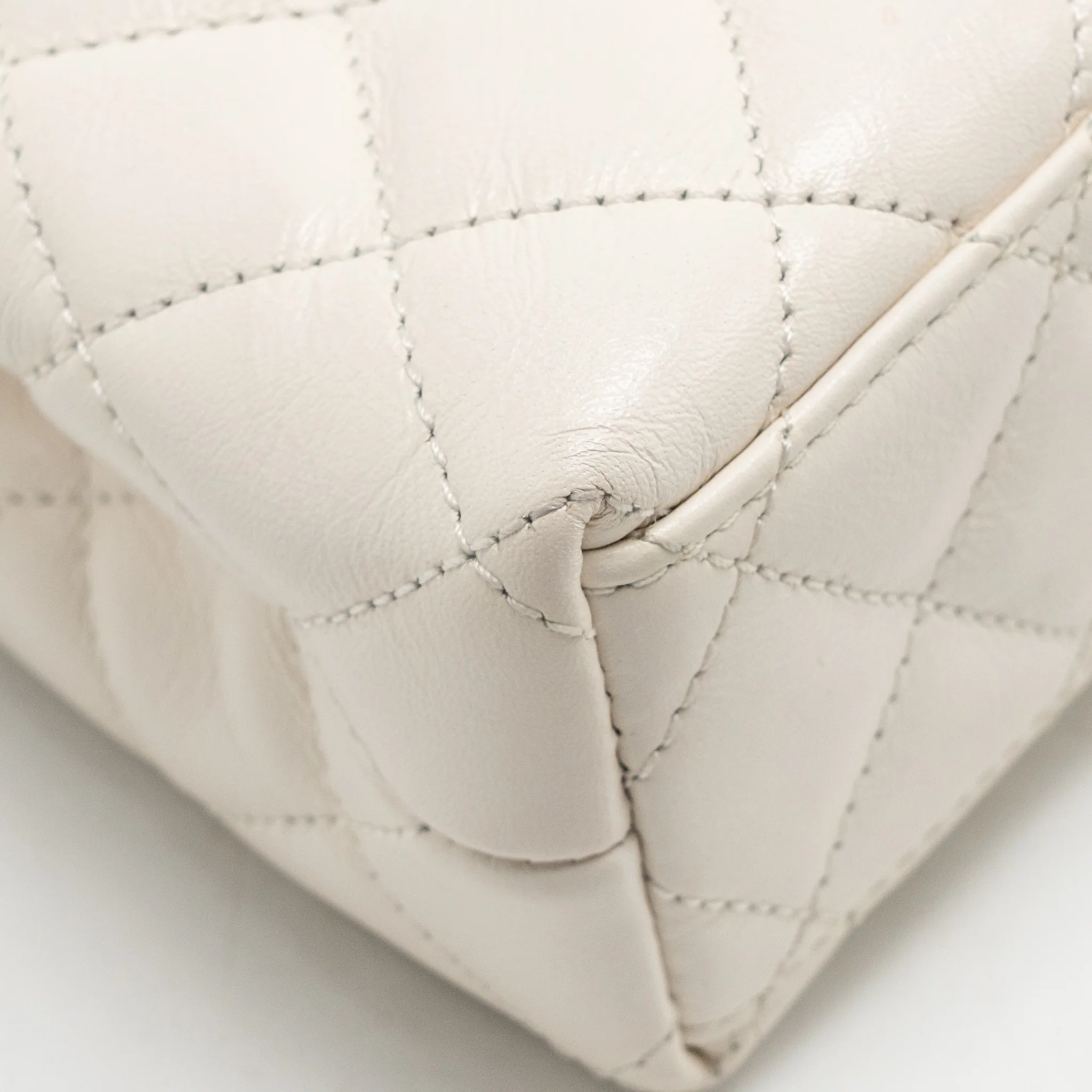 Chanel Mini Kelly Shopping Tote Bag Calfskin White GHW (Microchip) - Image 11