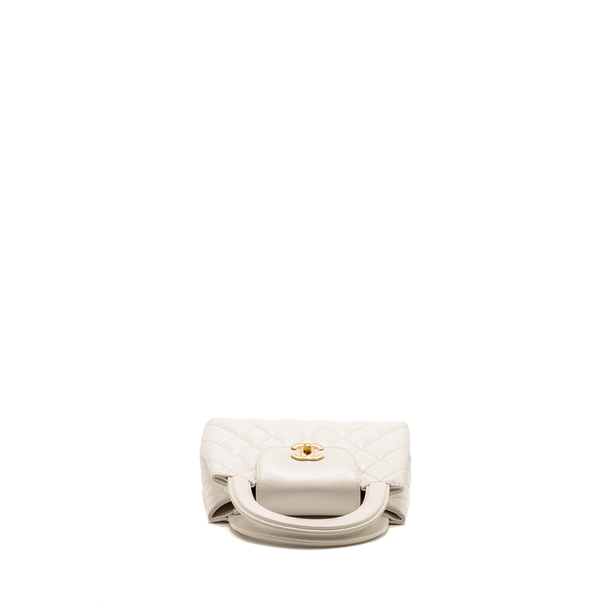 Chanel Mini Kelly Shopping Tote Bag Calfskin White GHW (Microchip) - Image 5