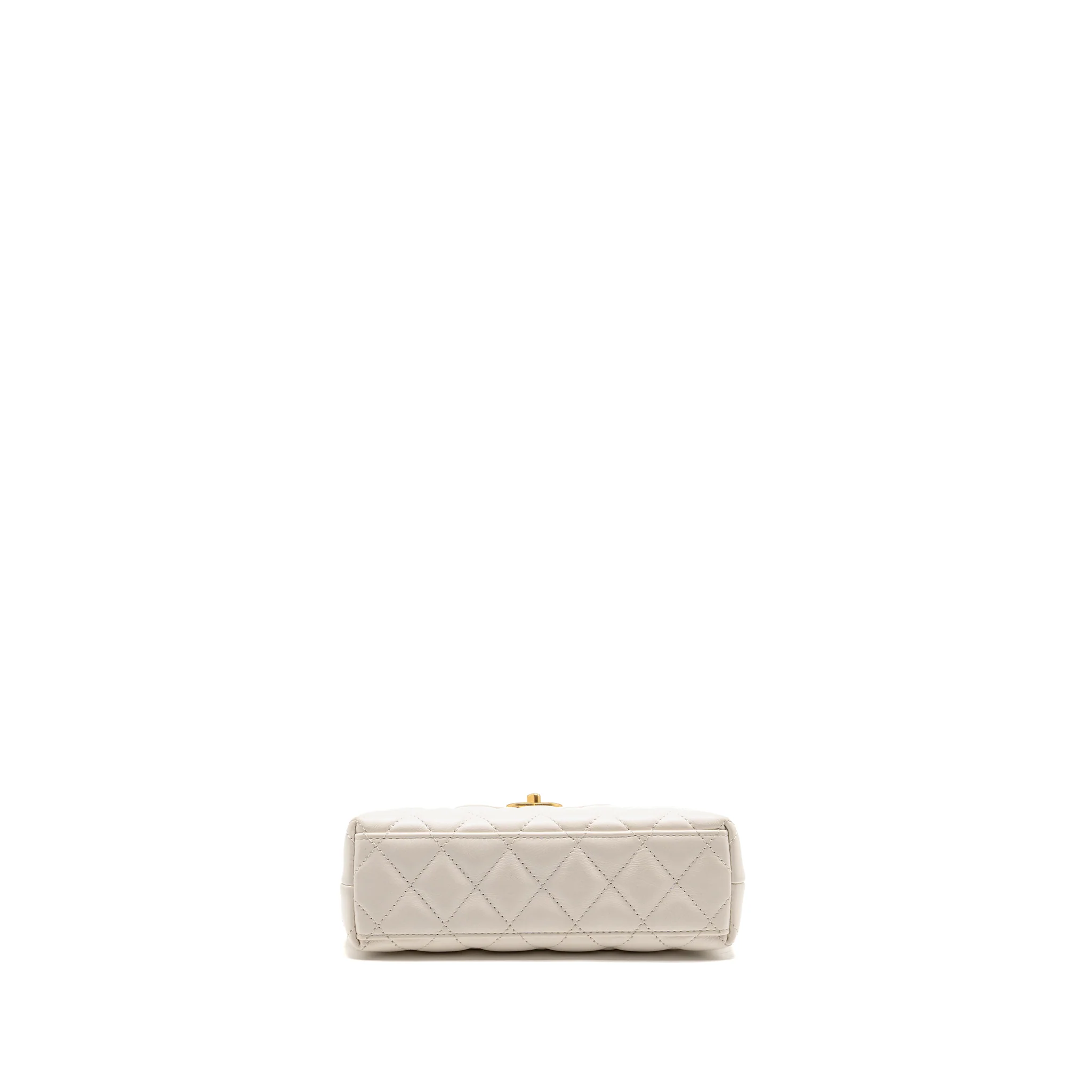 Chanel Mini Kelly Shopping Tote Bag Calfskin White GHW (Microchip) - Image 6