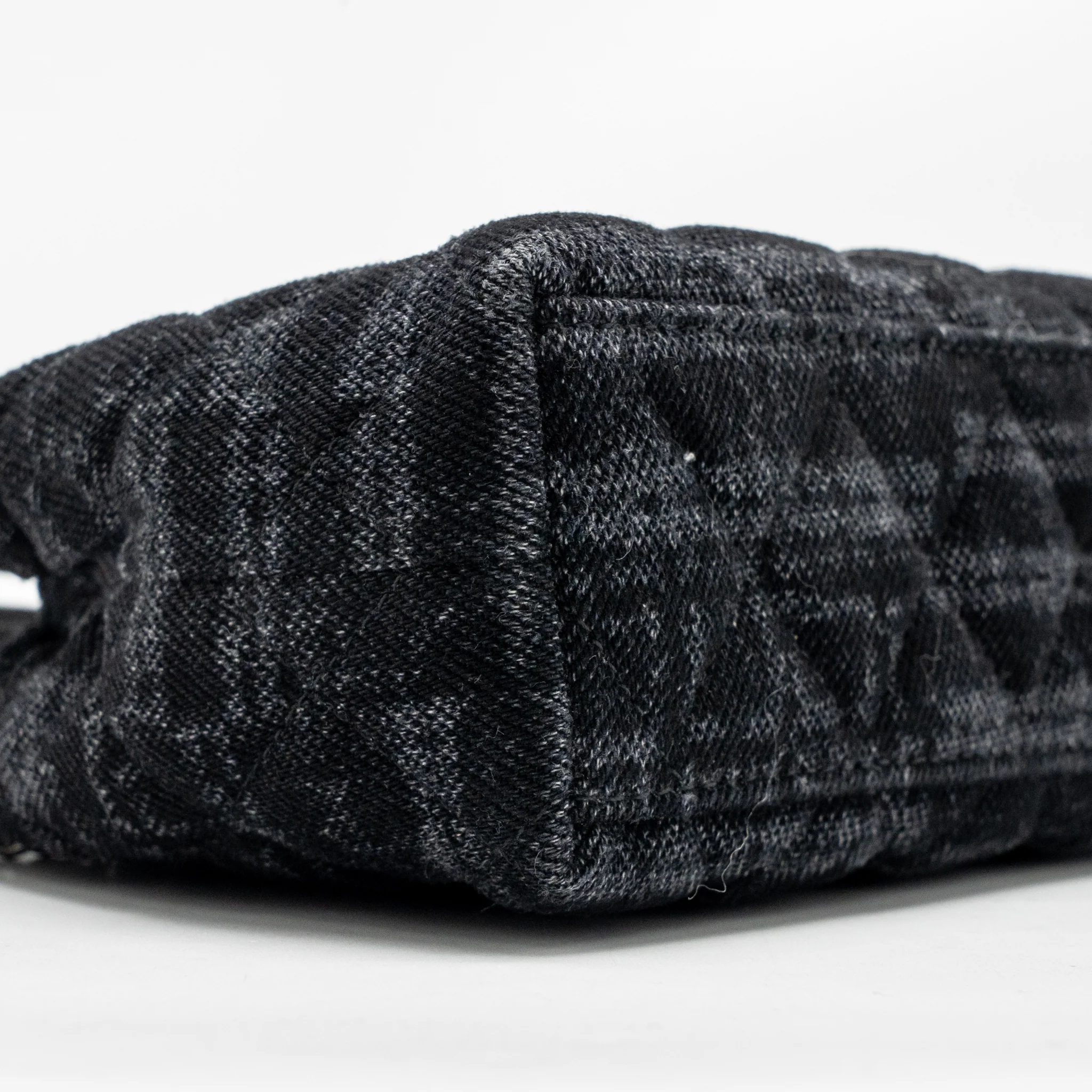 Chanel Mini Kelly Shopping Tote Bag Denim Black/Grey SHW (Microchip) - Image 7